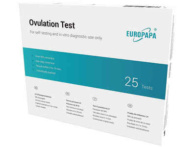 EUROPAPA Fruchtbarkeitstracker Ovulationstest für Eisprung, 25 stk 25-tlg., für Frauen 25 mIU/mL Empfindlichkeit, Fruchtbarkeitstest