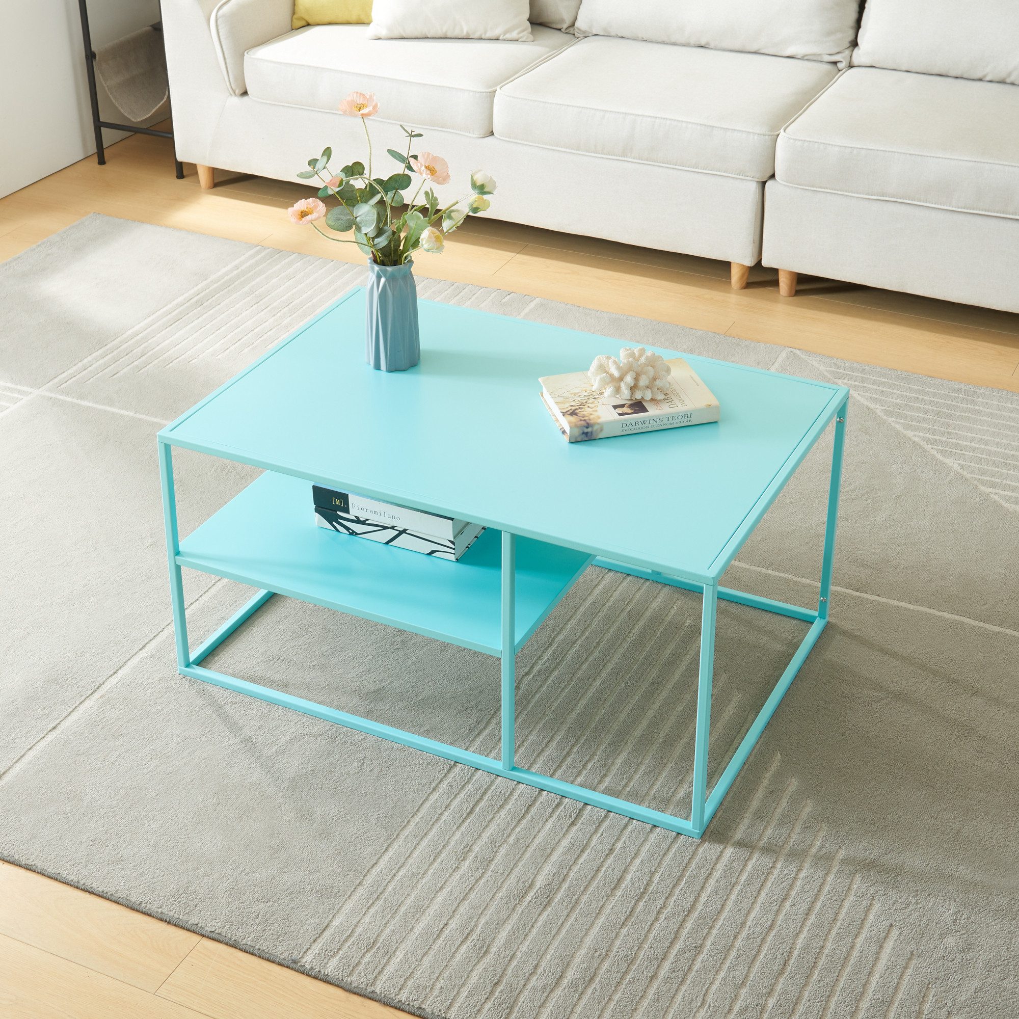 en.casa Couchtisch, »Solund« Beistelltisch Stahl 45x90x60 günstig online kaufen