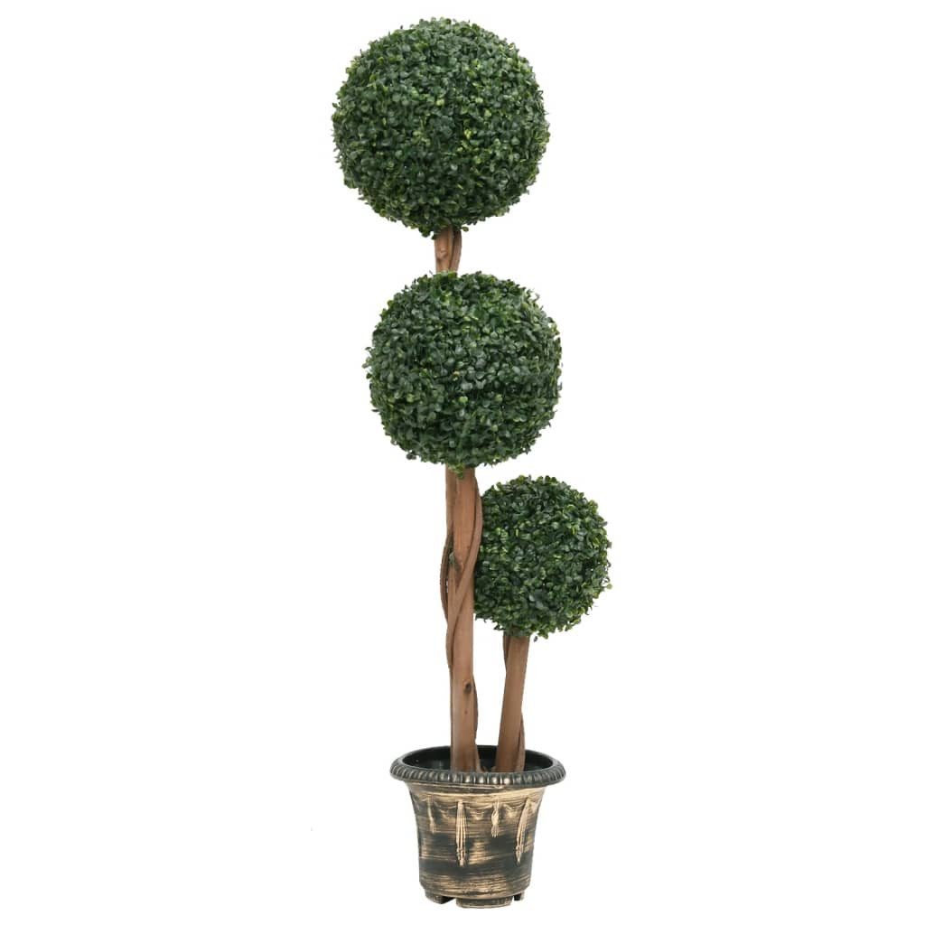 Künstliche Zimmerpflanze 25 x 119 cm Künstlicher Buchsbaum Stamm Topf Kugelform Grün 119 cm Pfl