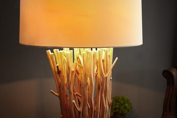riess-ambiente Stehlampe EUPHORIA 180cm weiß / natur, ohne Leuchtmittel, Wohnzimmer · Leinen · Massivholz · mit Lampenschirm · Handarbeit