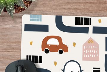 MuchoWow Gaming Mauspad Design - Jungen - Auto - Kinder (1-St), Mousepad mit Rutschfester Unterseite, Gaming, 40x40 cm, XXL, Großes