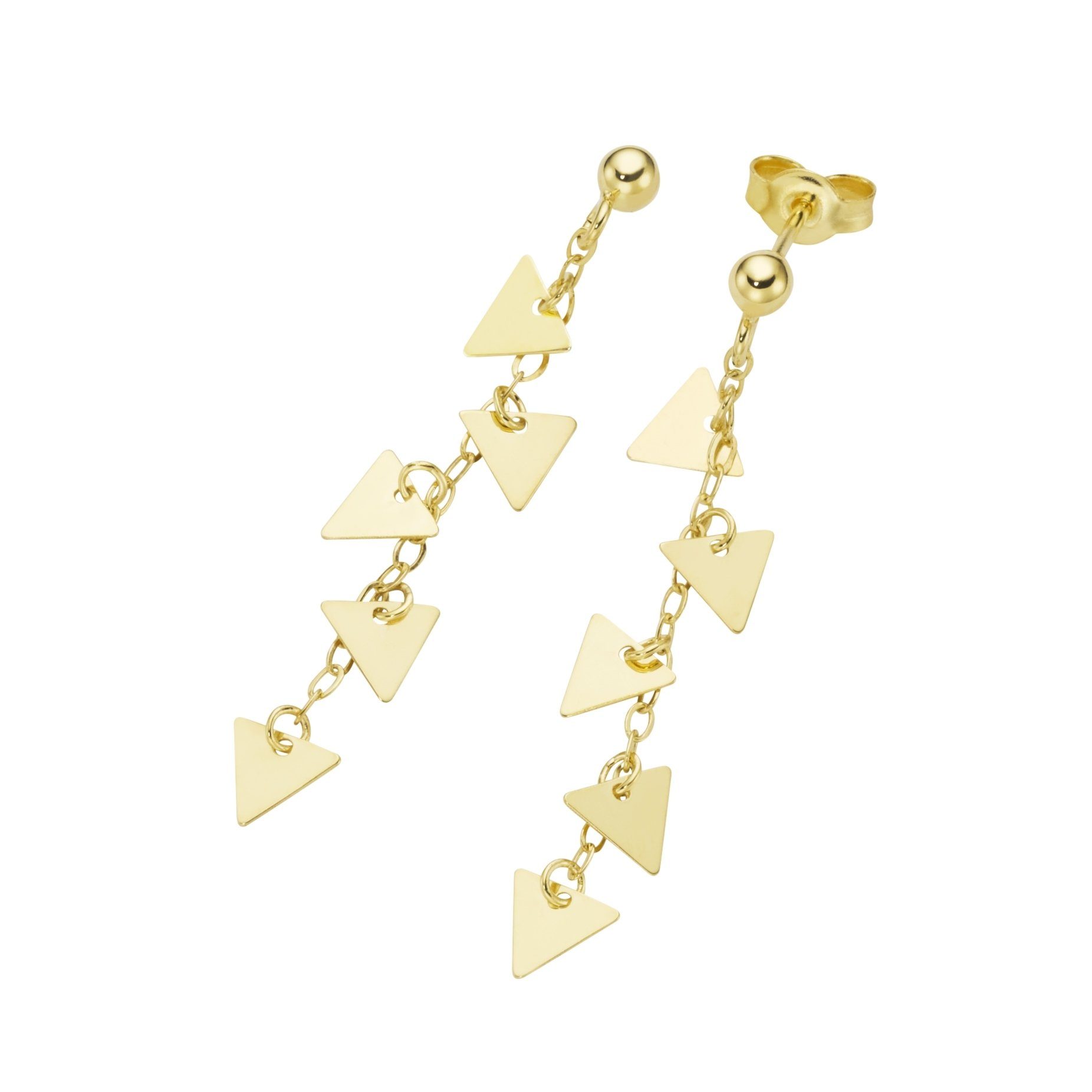 Dreieck Paar Ohrstecker Behängen, Luigi - Merano 375 Gold mit