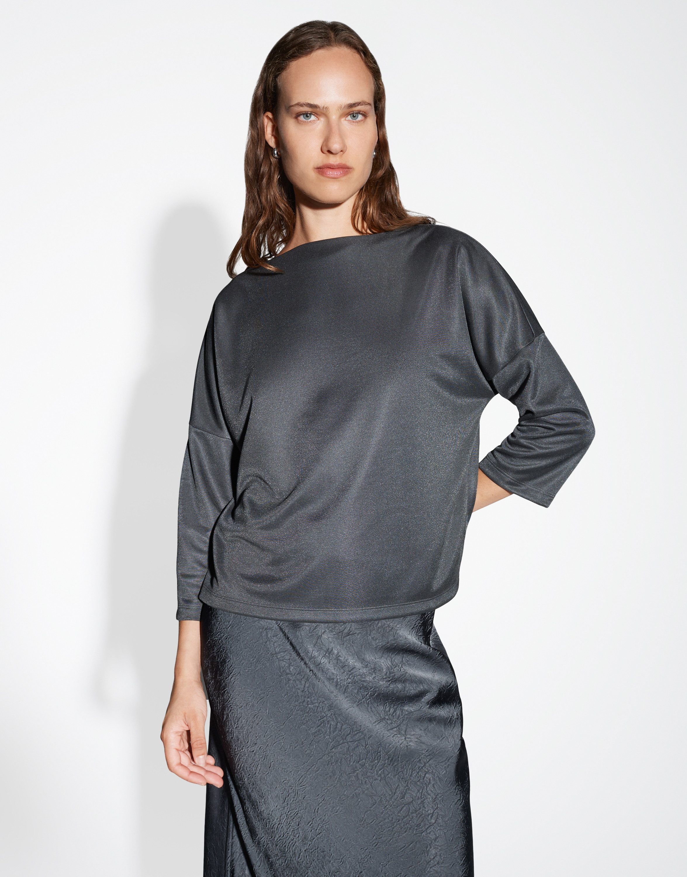 someday 3/4-Arm-Shirt KARITA PURE aus schimmernder Piqué Ware