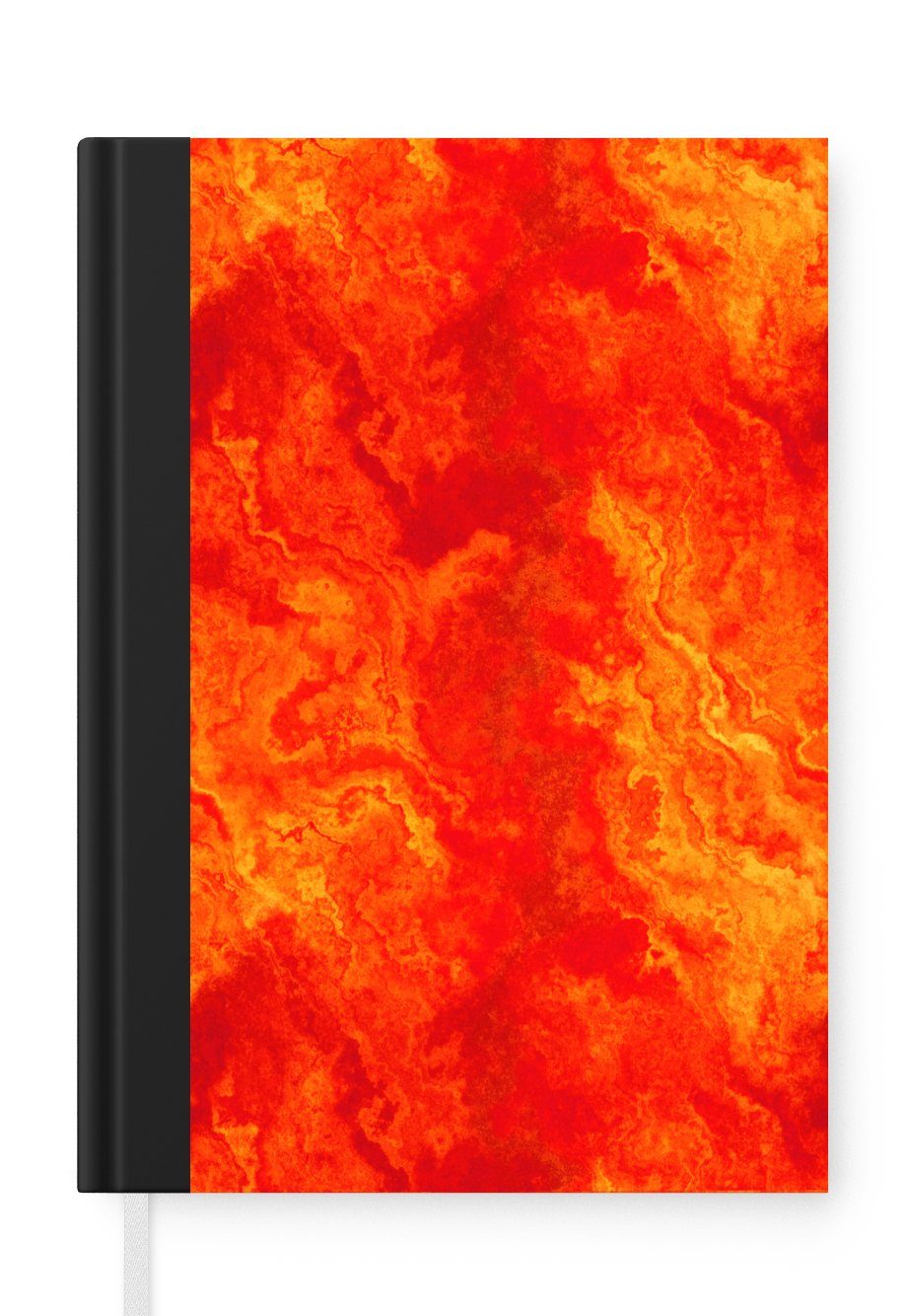 MuchoWow Notizbuch Farbe - Orange - Abstrakt - Muster, Journal, Merkzettel, Tagebuch, Notizheft, A5, 98 Seiten, Haushaltsbuch