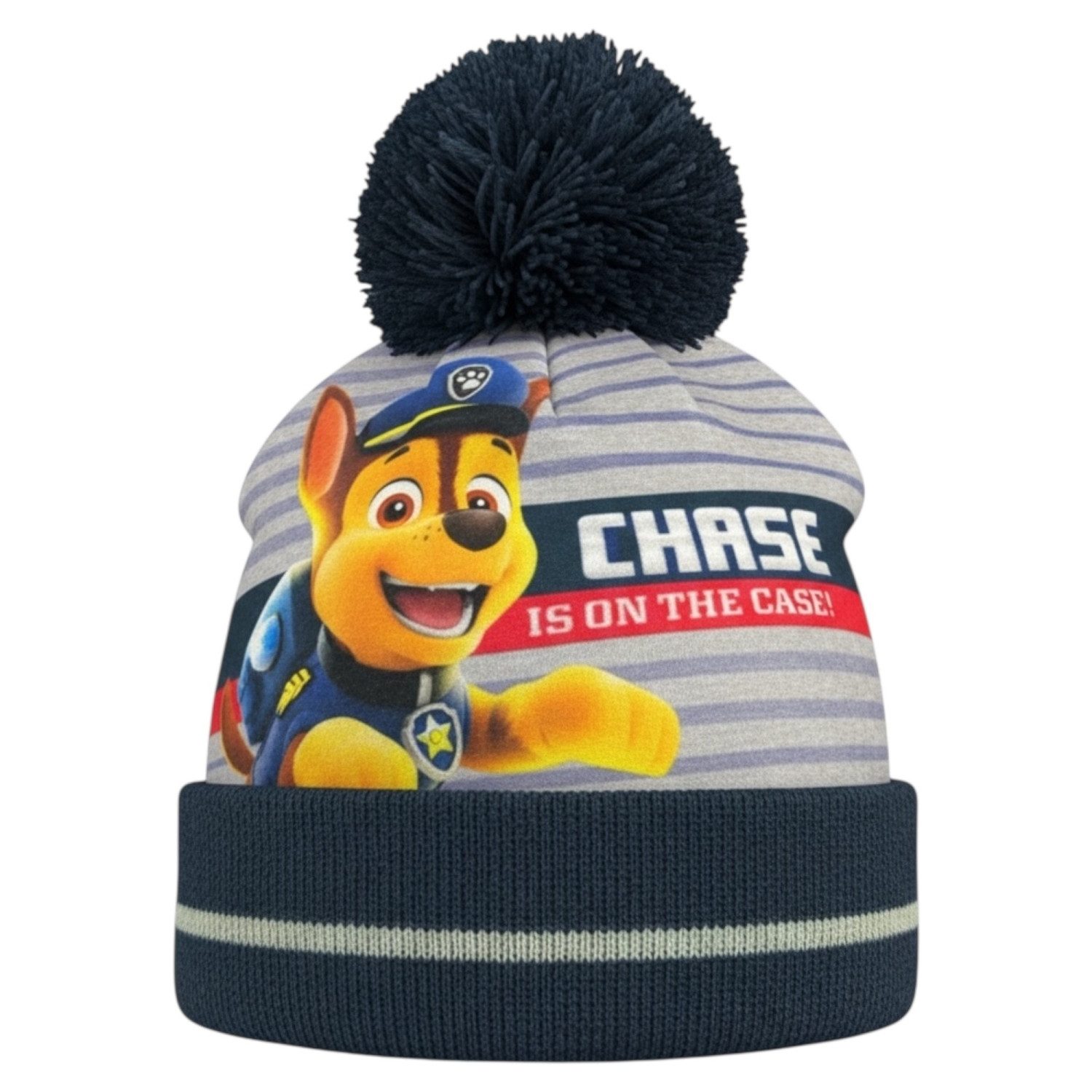 PAW PATROL Bommelmütze Kinder Wintermütze Set Gr. 51/54 cm Bommel-Mütze und Handschuhe (Spar-Set)