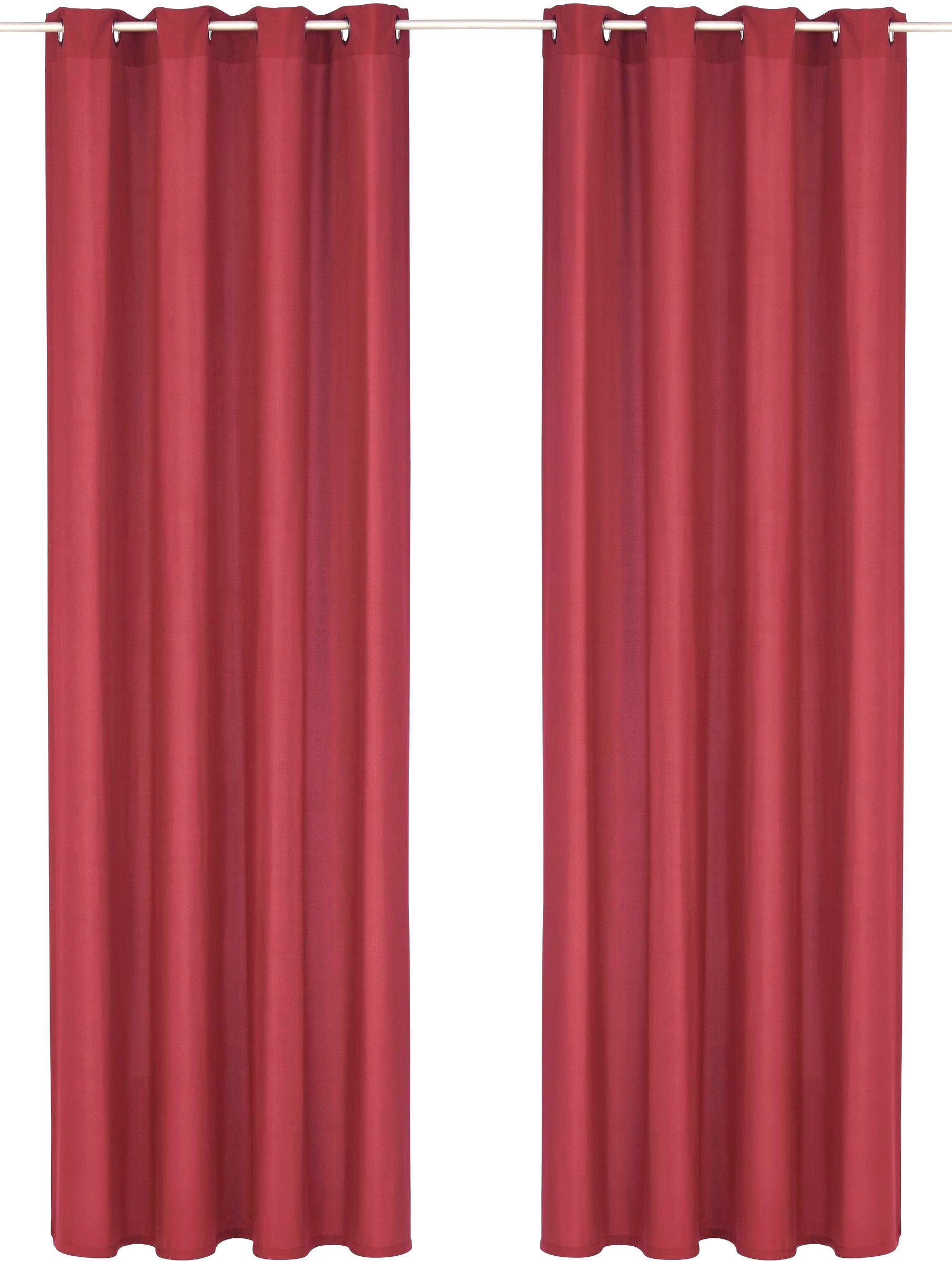 OTTO home Vorhang Raja mit Ösen, 2er Pack, blickdicht, Topseller! (2 St), Ösen, blickdicht, Polyester, einfarbig, Einfache Montage, Pflegeleicht, Ösen, 2 er Pac – Bild 2 von 5