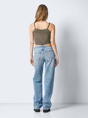 Noisy may Shirttop Einfarbiges Crop Top mit Spaghettiträgern NMTERESA 5675 in Dunkelbraun