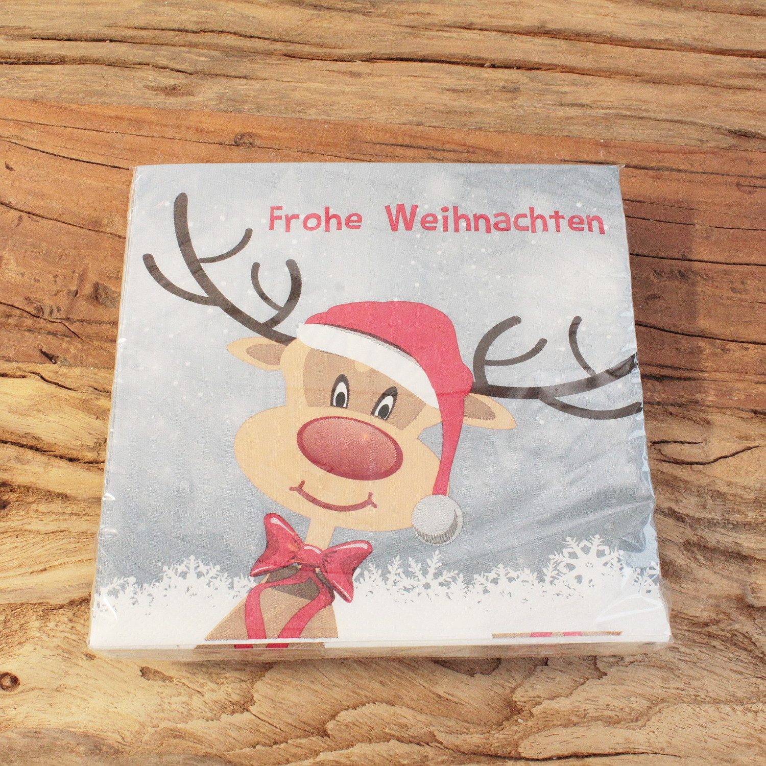 Macosa Home Papierserviette Weihnachts-Papier-Servietten Set 40 Stk. mit Rentier 33 x 33 cm, (Dekoservietten modern Servietten), Weihnachtsdeko Tisch-Deko Einwegservietten Weihnachten Weihnachtszeit