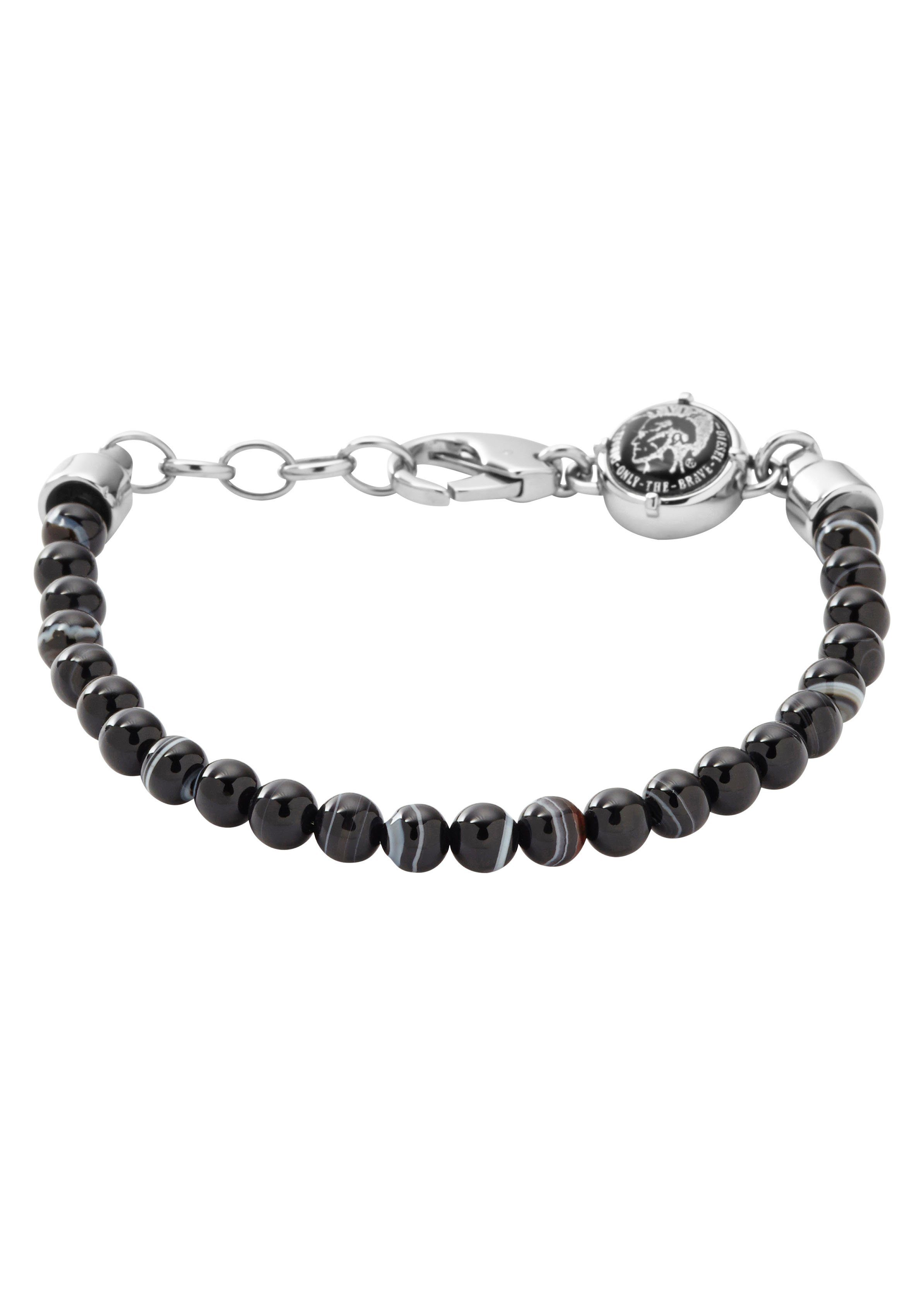 Diesel Armband Schmuck Edelstahl Armschmuck Beadarmband, mit Achat