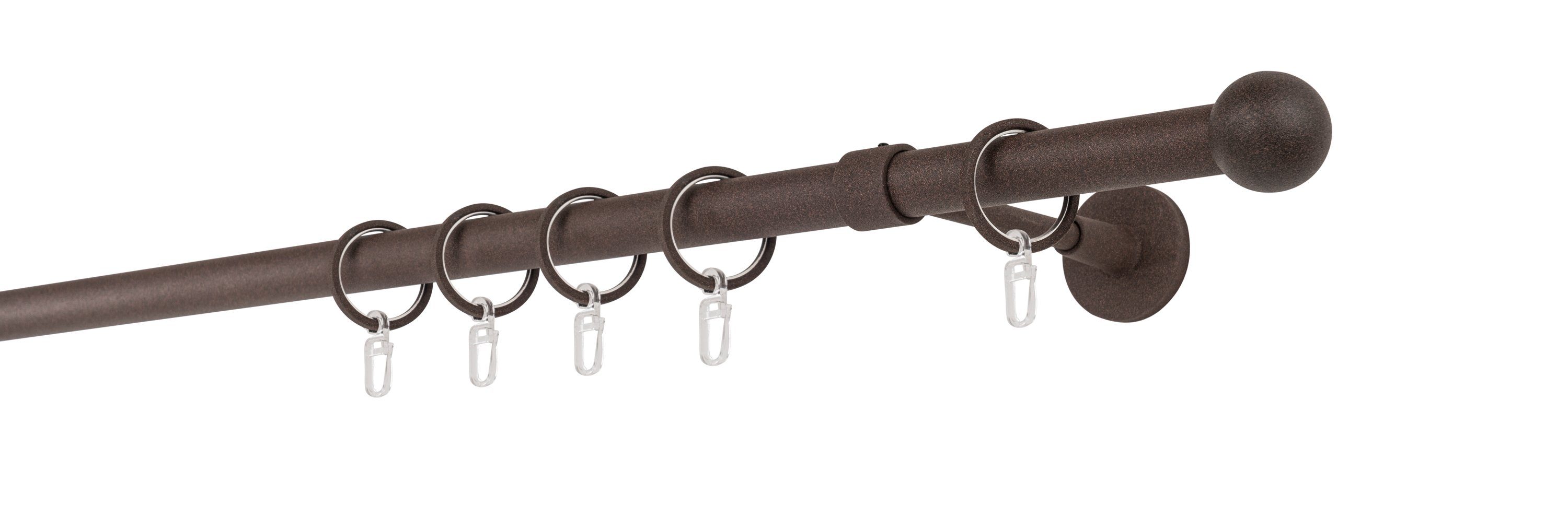 ondeco Gardinenstange Rundrohr Wandabstand 14cm Ball, Ø 20 mm, 1-läufig-läu günstig online kaufen