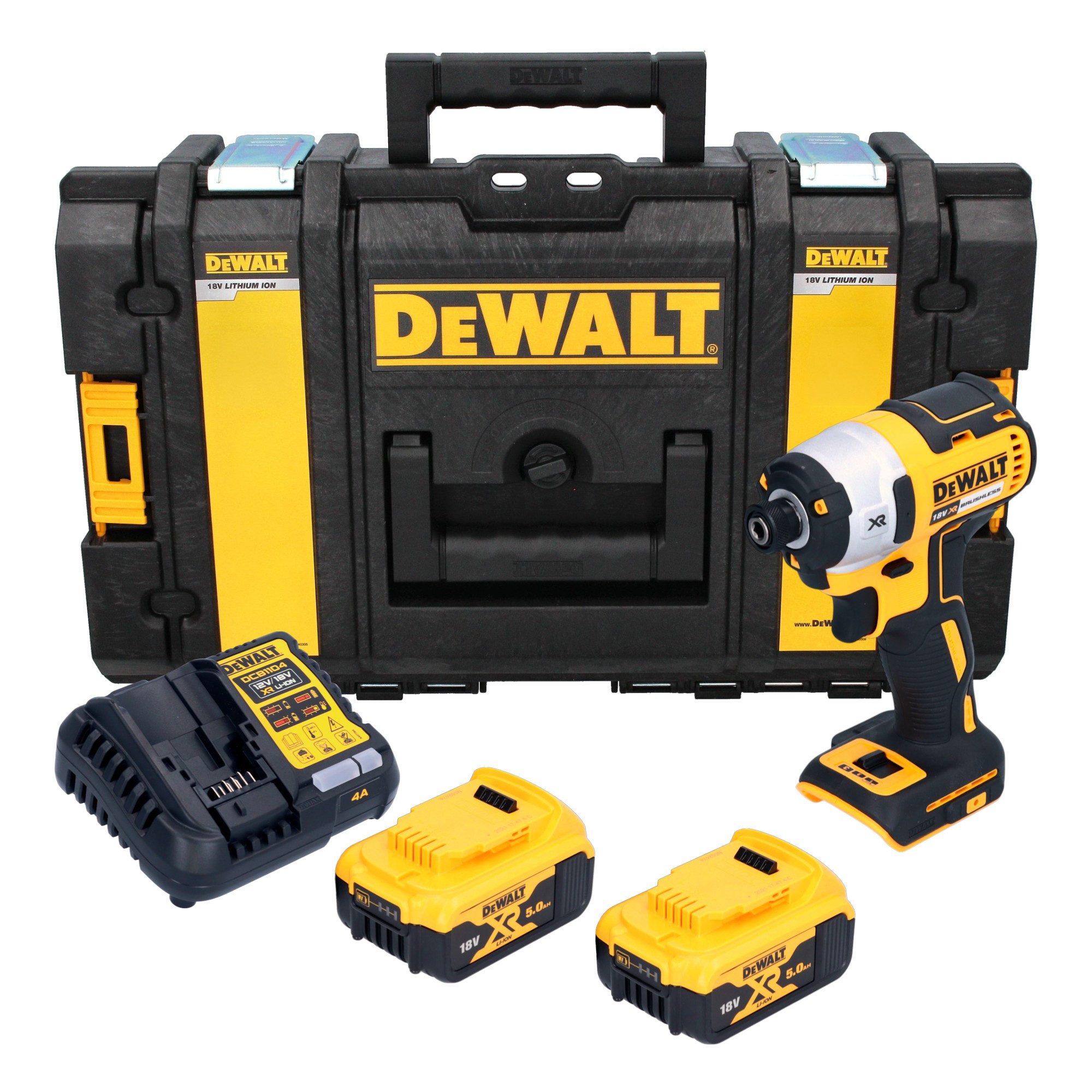 DeWalt Akku-Schlagschrauber DCF 887 P2 18 V 205 Nm 1/4" Brushless + 2x Akku 5,0 Ah + Ladegerät