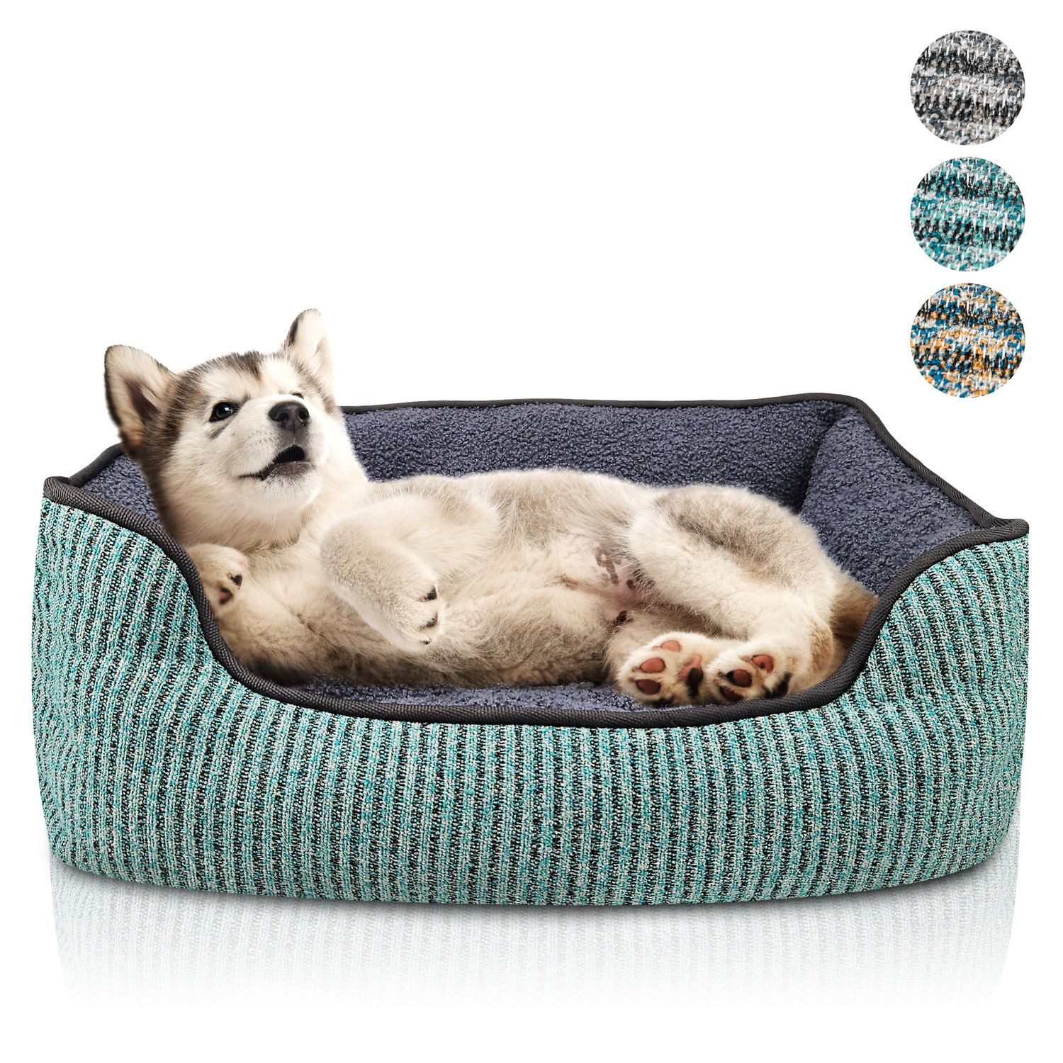 Bluzelle Tierbett Kuscheliges Hundesofa - S, Kunstleinen, Teddy-Fell Plüsch günstig online kaufen