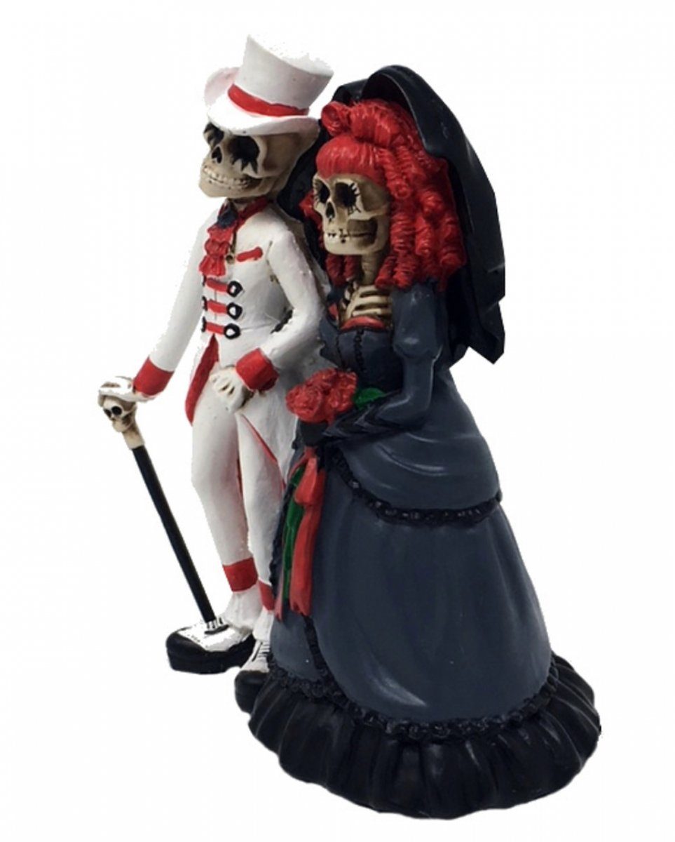 Horror-Shop Dekofigur Gothic Skelett Brautpaar Hochzeitspaar als 15cm