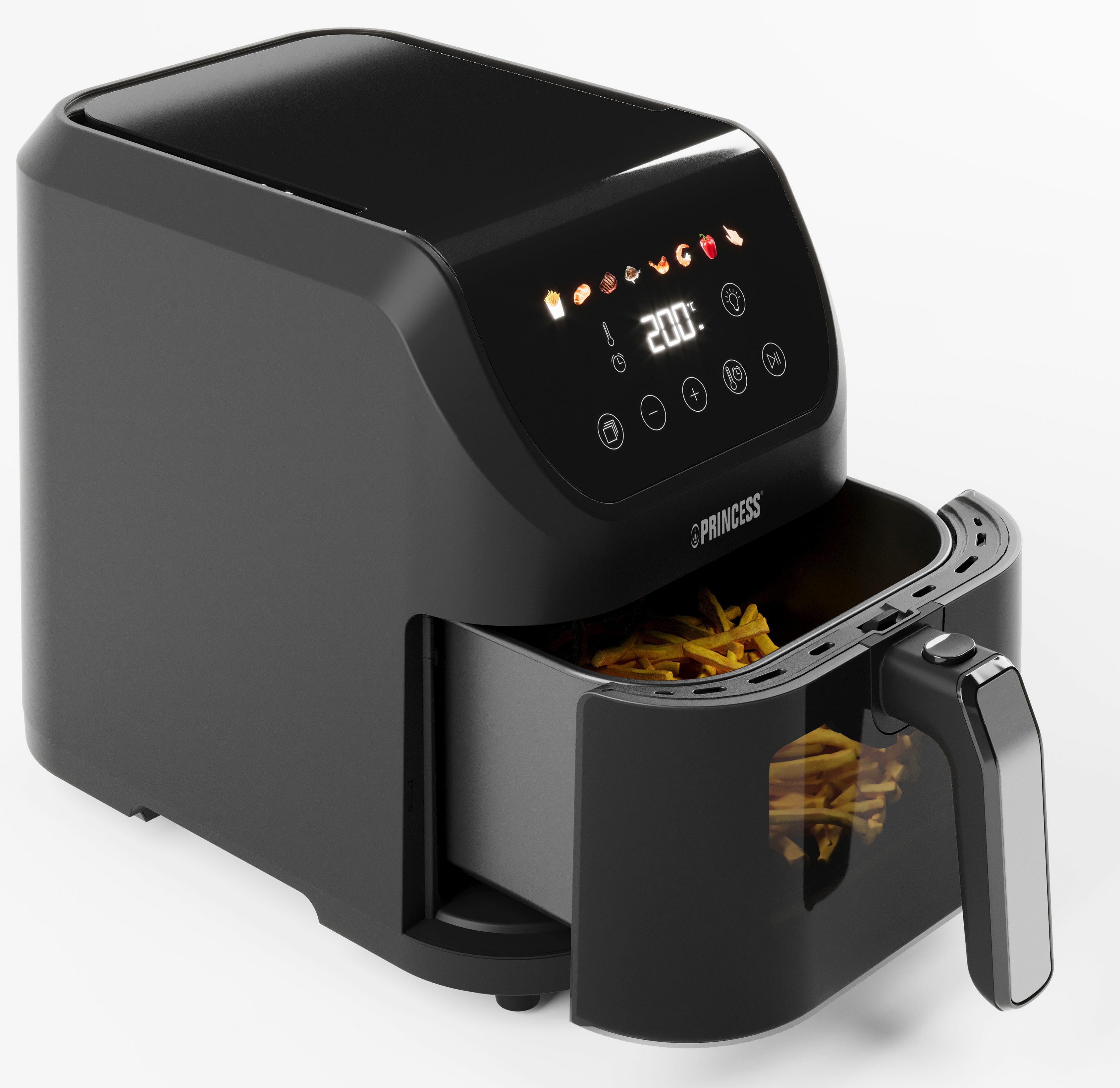 PRINCESS Heißluftfritteuse 182240 Slim Airfryer 5L -Platzsparendes Design - Ölfrei - 8 Programme, 1500 W