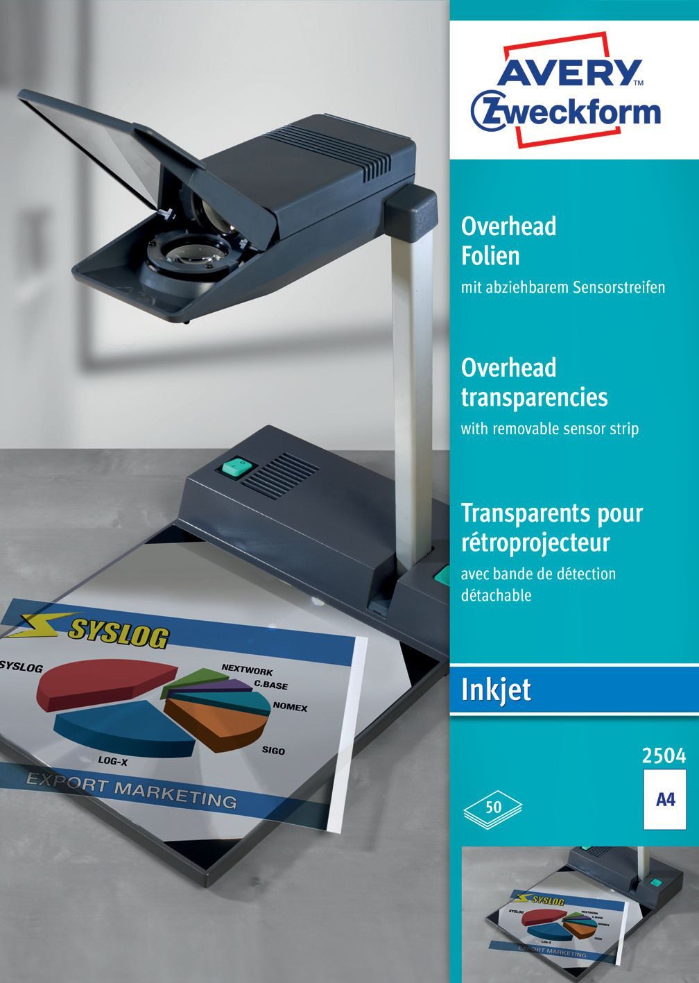 Avery Zweckform Dekorationsfolie 2504 2504 Overhead-Folien - A4 einseitig beschichtet Sensorstreifen ku
