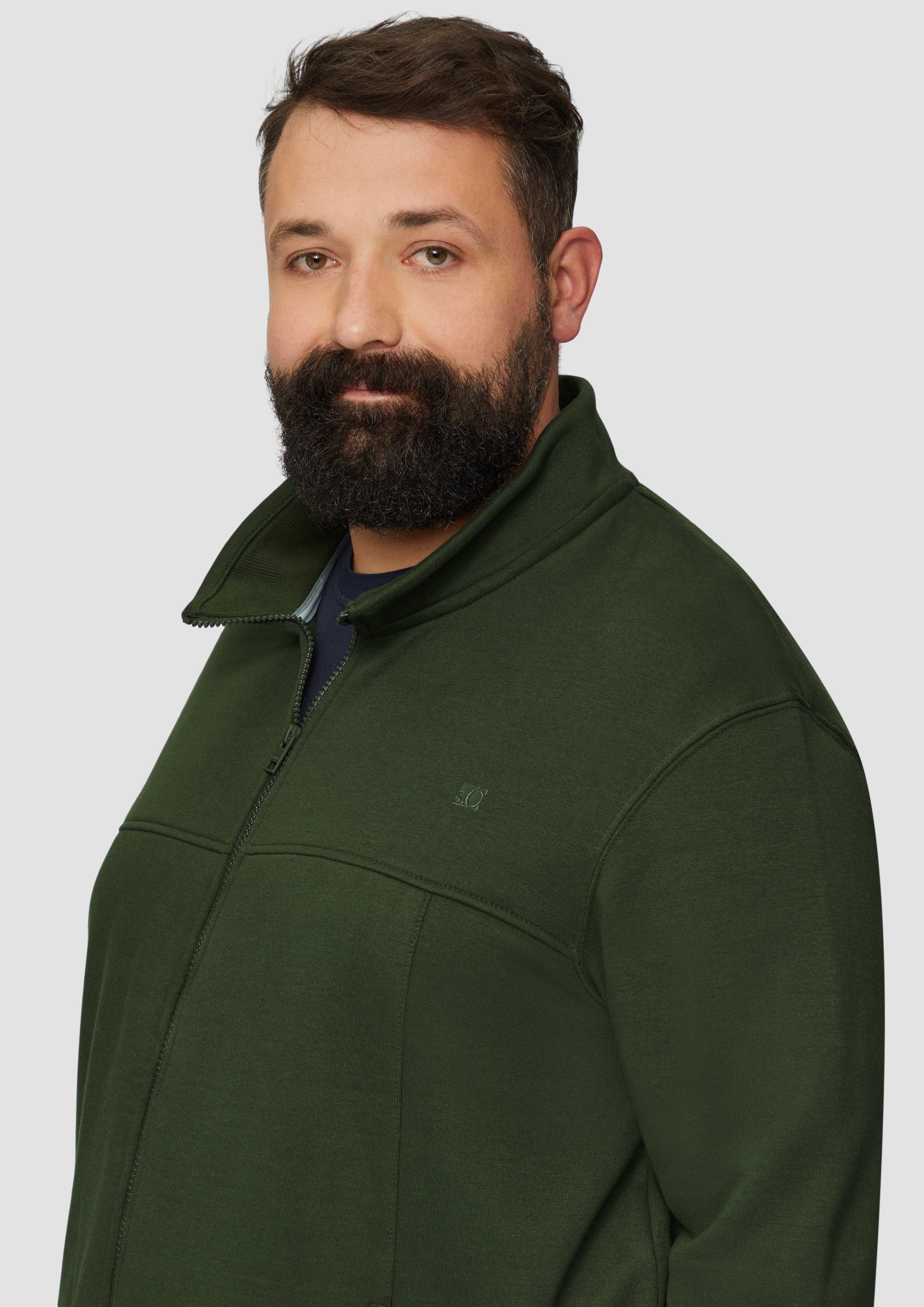 s.Oliver Allwetterjacke Sweatjacke mit Stehkragen Label-Patch günstig online kaufen