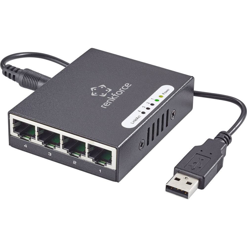 4 Port Gigabit Metall-Switch mini mit Netzwerk-Switch