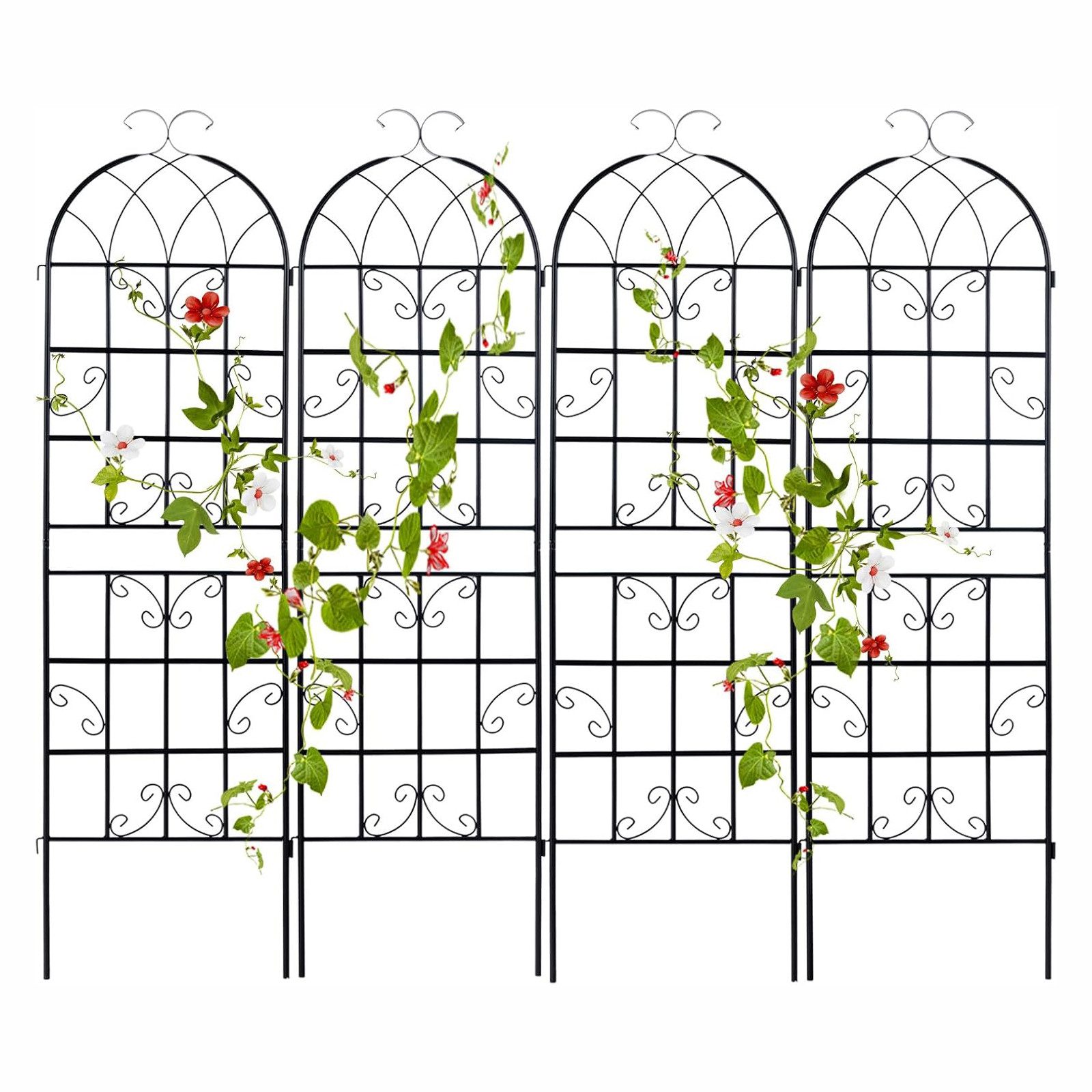KOMFOTTEU Gartenzaun Rankgitter Rosenspalier Rankhilfe, (Set, 4-St), mit Ra günstig online kaufen