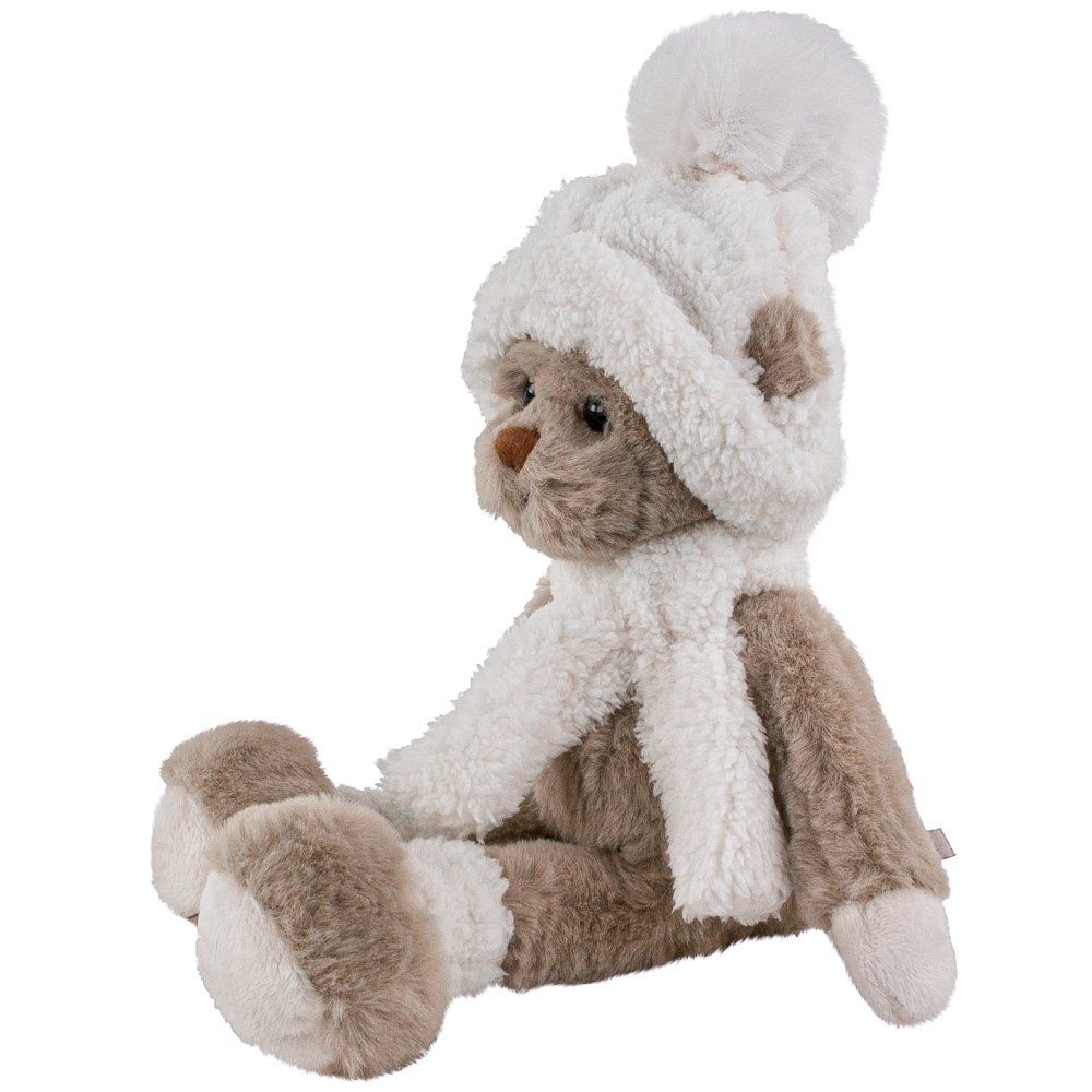 Sweet Alvin grau 25 cm Teddybär mit weißem Schal und Mütze Bukowski Design of Sw 