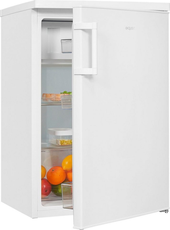 exquisit Kühlschrank KS16-4-H-010E weiss, 85 cm hoch, 56 cm breit,  LED-Licht - helle und effiziente Ausleuchtung des Innenraums