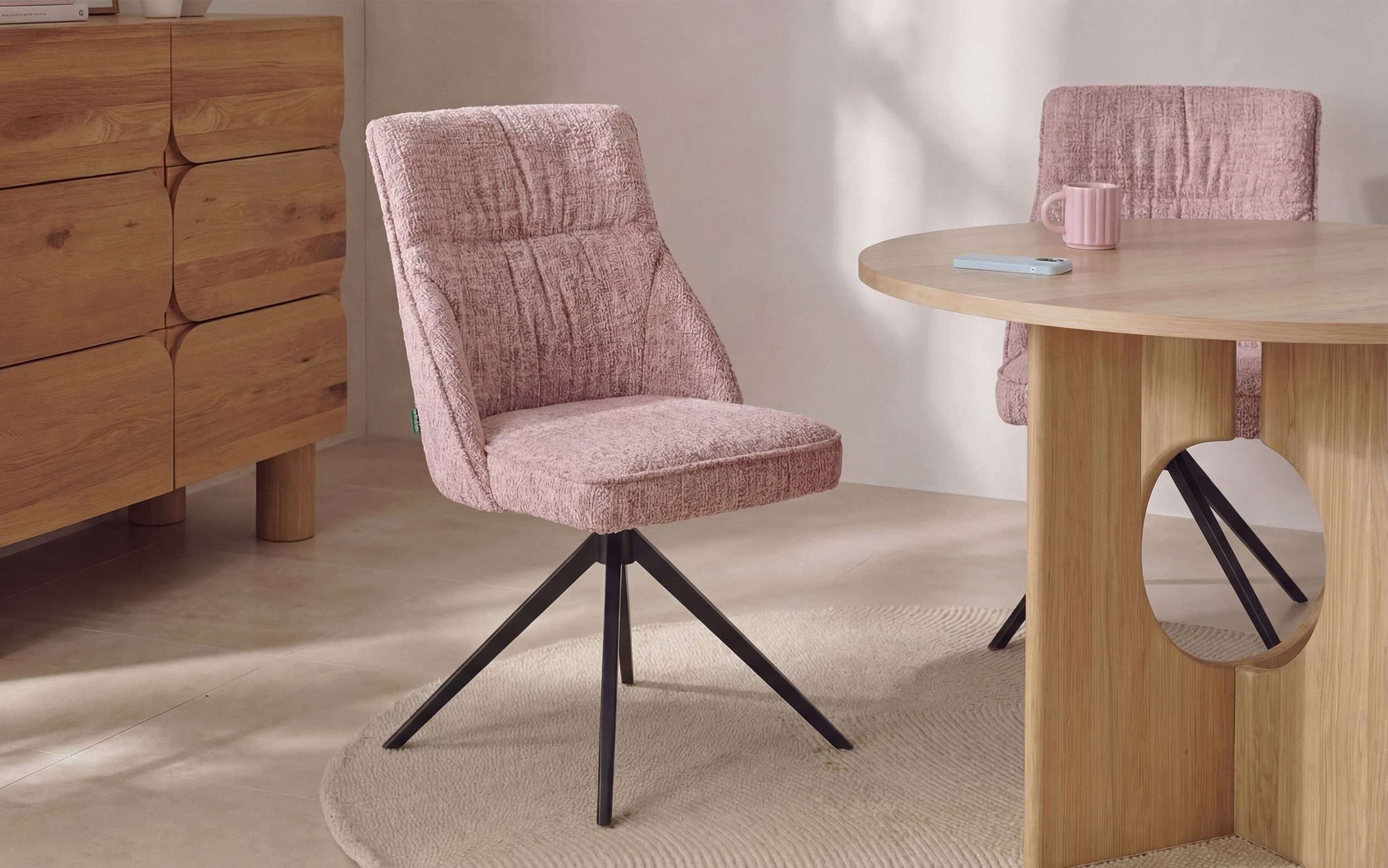 DUBI Möbel Polsterstuhl MIRELA 2er-Set (2 St), 360° drehbar mit Rückholfunktion 2er-Set