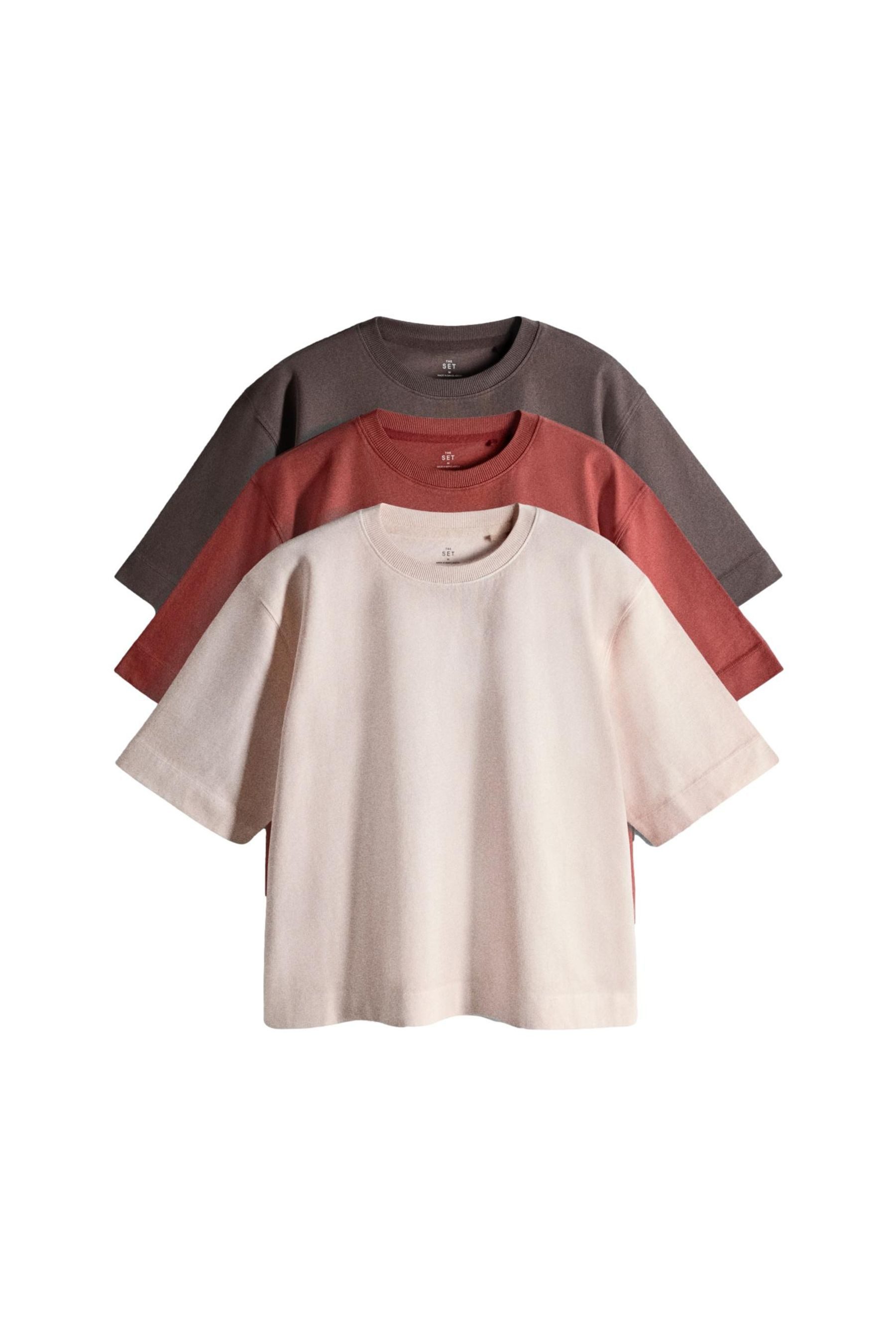 The Set T-Shirt The Set Kurzarm-T-Shirts, Stückwaschung, 3er-Pack (3-tlg) günstig online kaufen