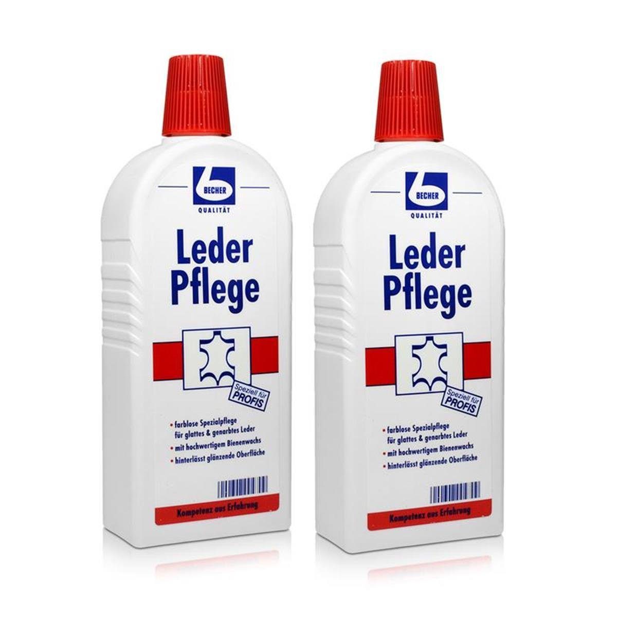 Dr. Becher Leder Pflege 500ml mit Bienen- und Carnaubawachs (2er Pack) Spezialwaschmittel