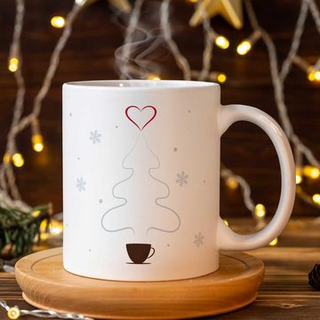 GRAVURZEILE Tasse Bedruckte Tasse - Geschenke für Frauen & Männer zu Weihnachten, Keramik, Es wird Zeit den Kaffee durch Glühwein zu ersetzen - Weiß