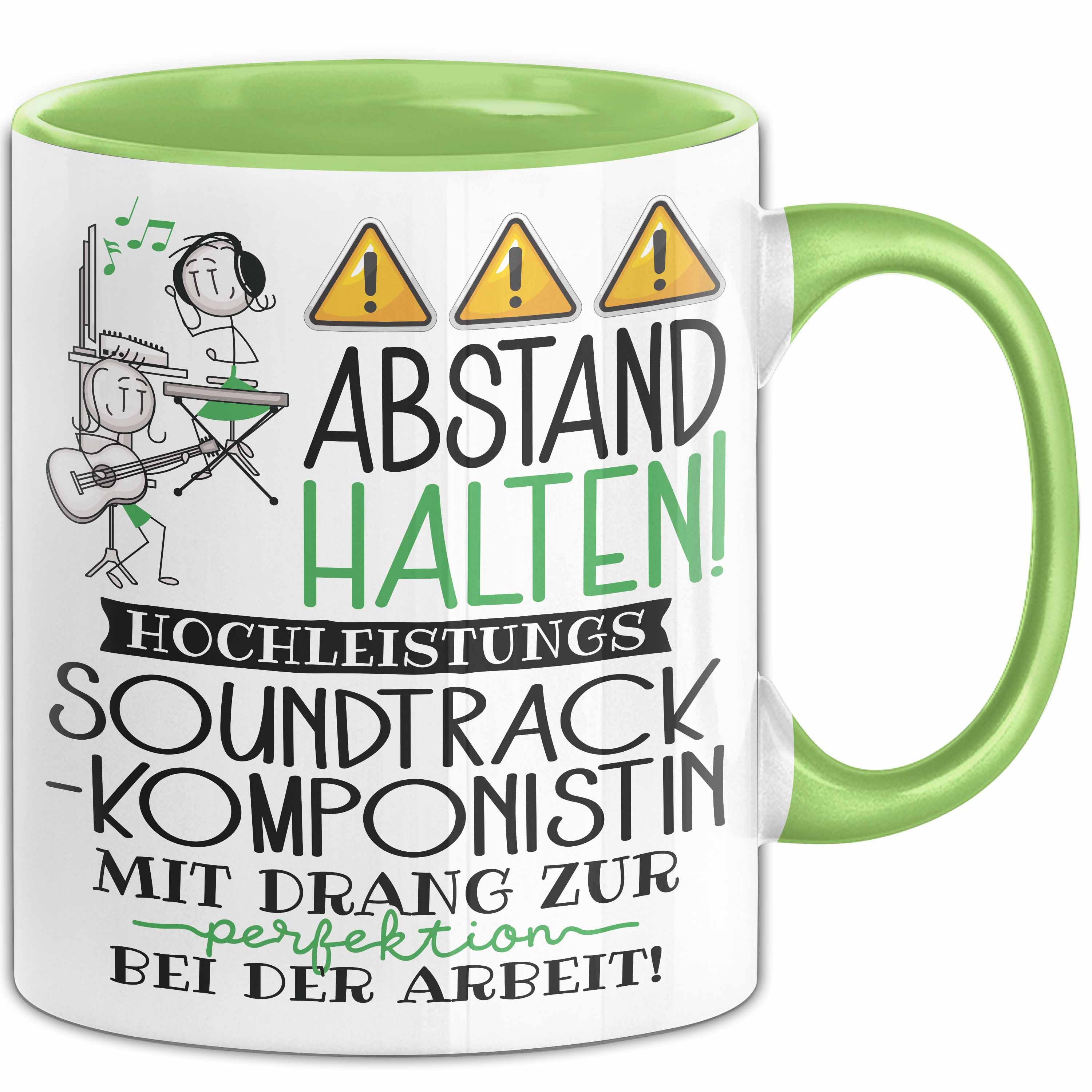 Trendation Tasse Soundtrack-Komponistin Tasse Geschenk Lustig Abstand Halten Hochleis