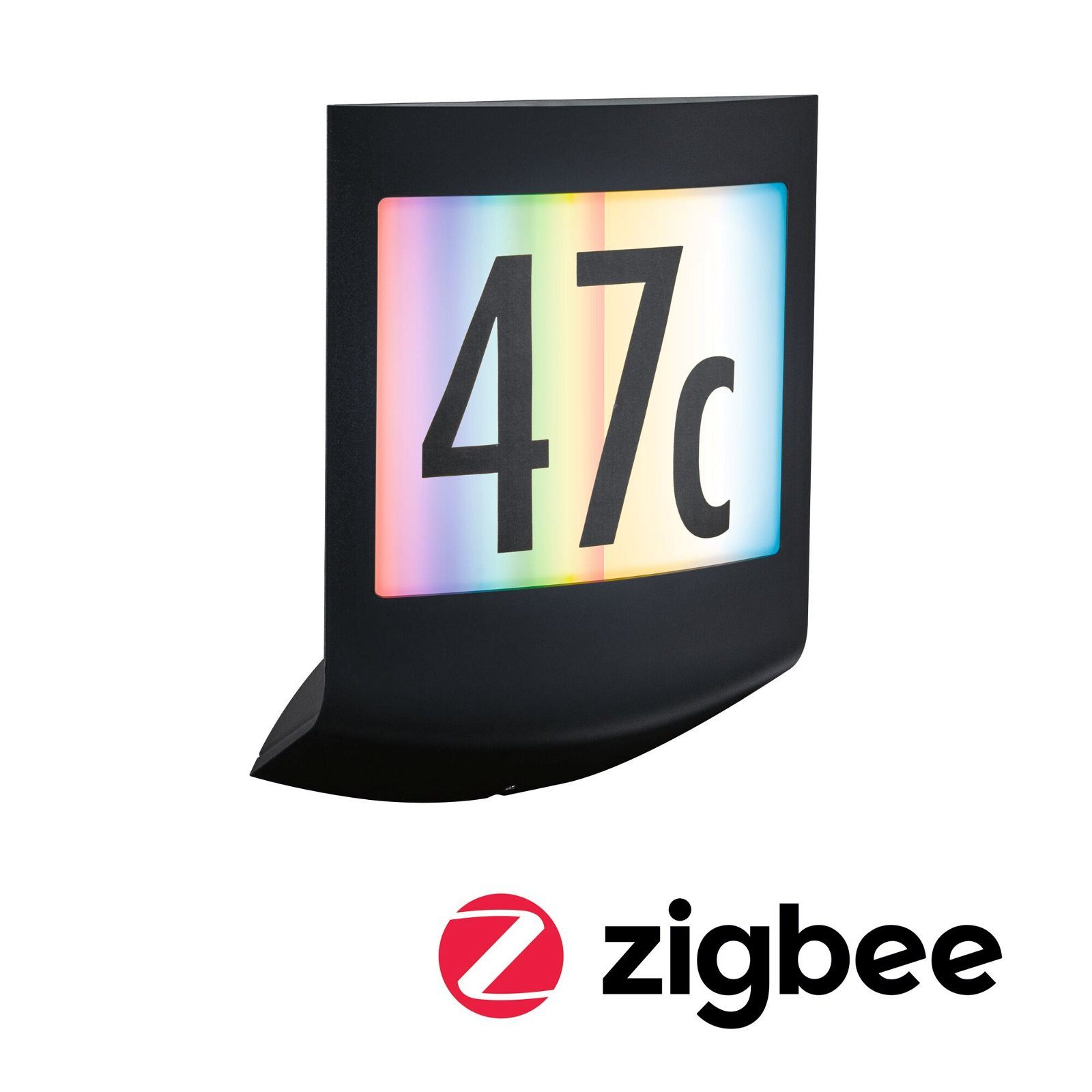 Paulmann LED Außen-Wandleuchte Padea IP44 198x71mm RGBW+ 8,2W 550lm 230V Anthrazit Kunststoff, LED fest integriert, Tageslichtweiß, Smart Home Zigbee 3.0 Dämmerungssensor
