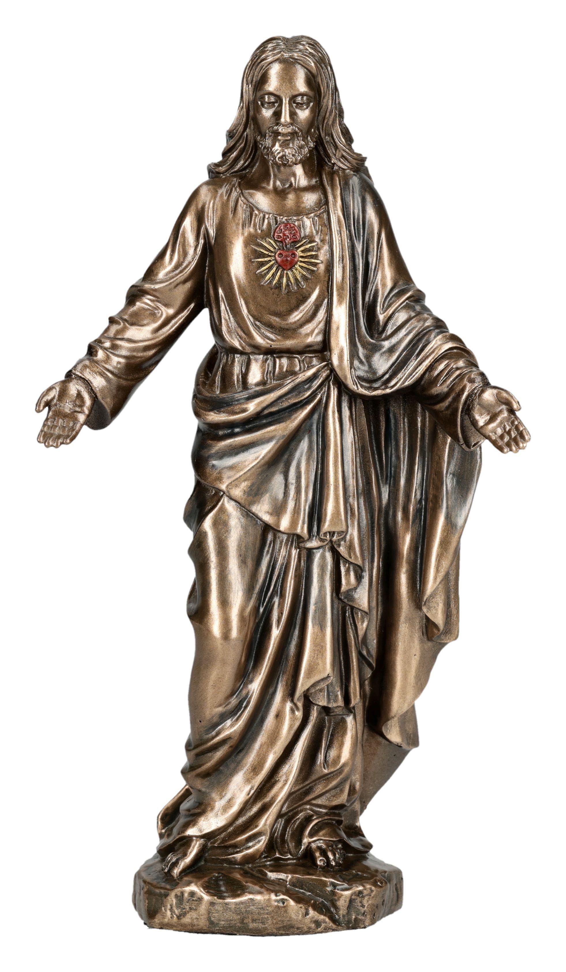 Dekofigur Jesus Figur – Herz Jesu Statue bronziert Veronese Dekofigur 15.5 cm