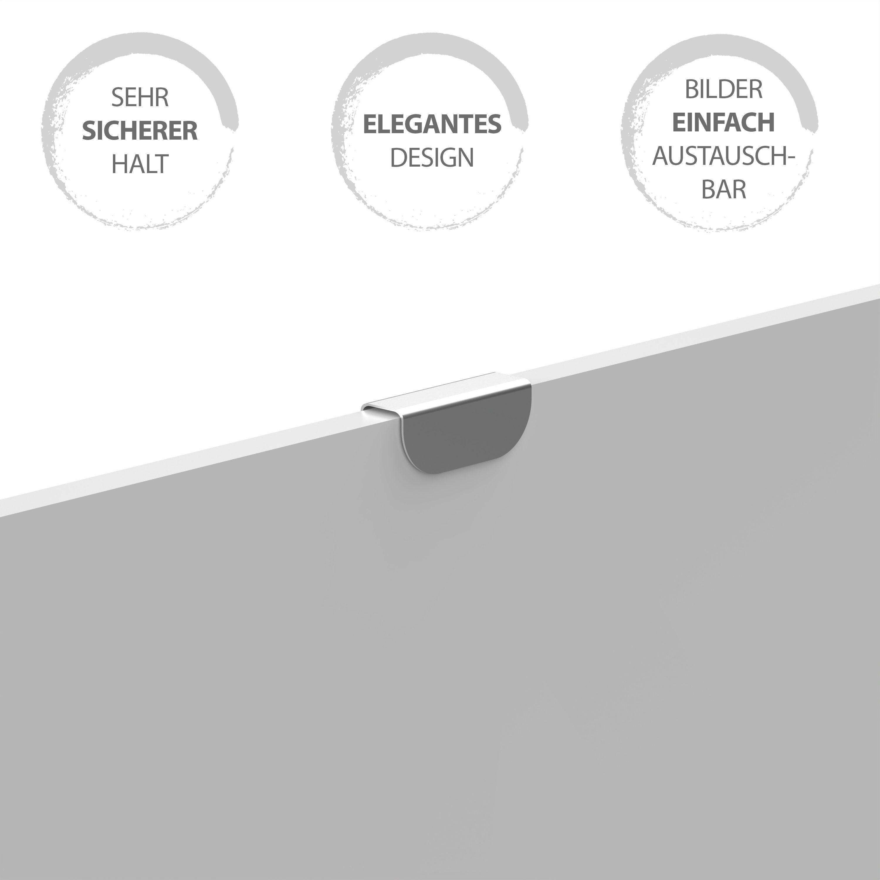 Primedeco Glasbild Wandbild Winterzweig Schnee mit Aufhängung, Jahreszeiten (21 verschiedene Größen, 1 St), Elegante Aufhängung