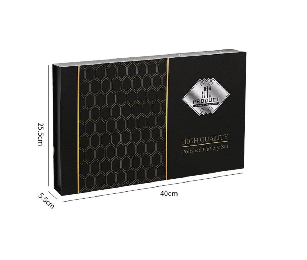 Rungassi Besteck-Set Premium Besteck-Set Gold 6 Personen 24-tlg Edelstahl Essbesteck – Bild 5 von 5