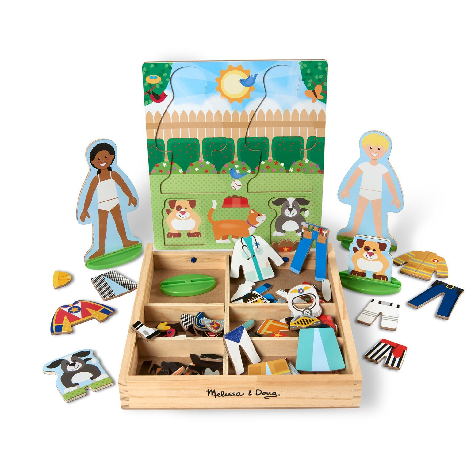 Melissa & Doug Anziehpuppe Occupations Magnetic Pretend Play Set (74-tlg)