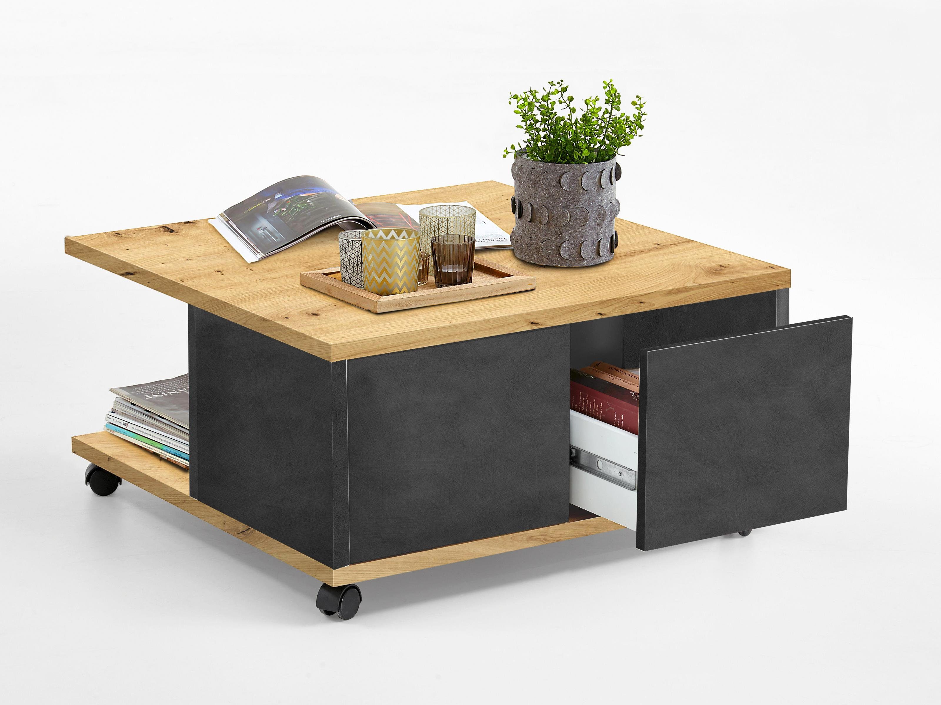 PREISBRECHER Couchtisch Duo, 70 x 36 x 70 cm (B/H/T)