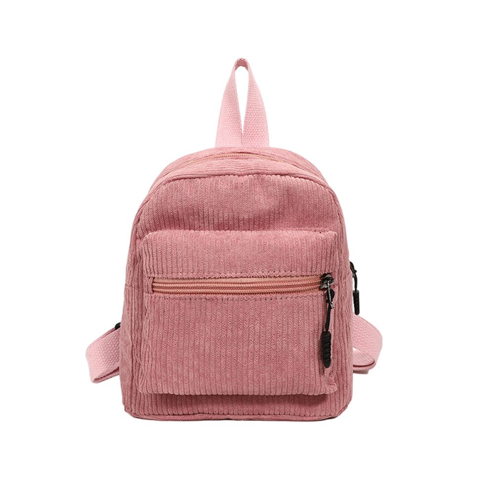 nsihing Rucksack Cord Rucksack Damen Klein, Süß Mini Rucksack Damen, Leicht, mit 2 Reißverschlusstaschen, Verstellbarem Gurt für Reisen