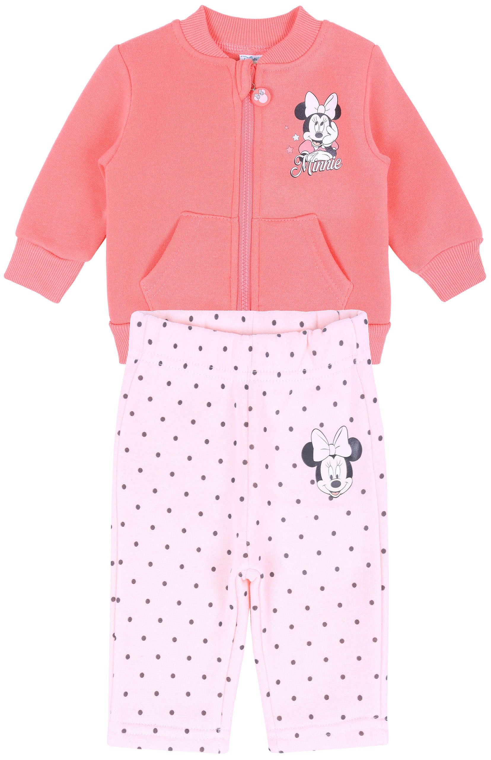 Sarcia.eu Trainingsanzug Korallenroter, getupfter Jogginganzug DISNEY Minnie Mouse 3 Monate