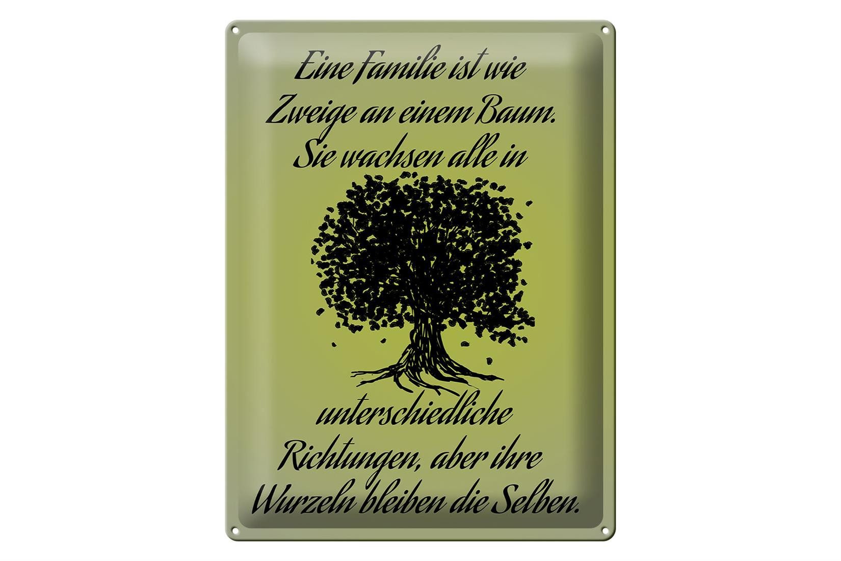 Femer GmbH Metallschild Spruch 30x40cm Familie ist wie Zweige an Baum