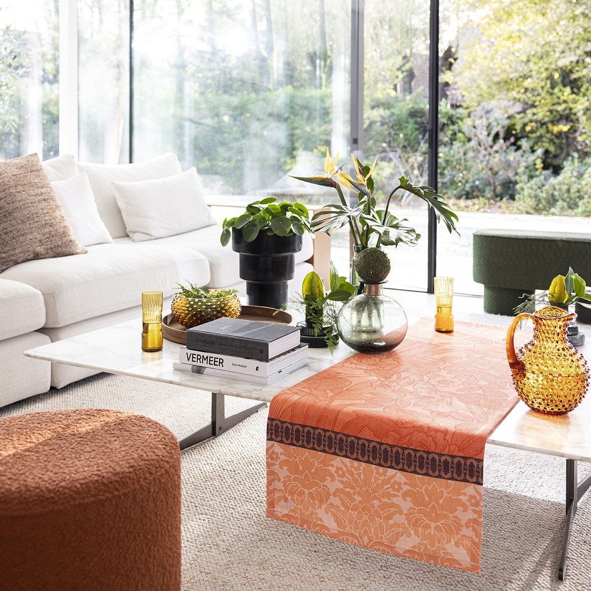 Le Jacquard Francais Tischläufer Tischläufer Escapade Tropicale Goyave 50x150 cm, jacquard-gewebt