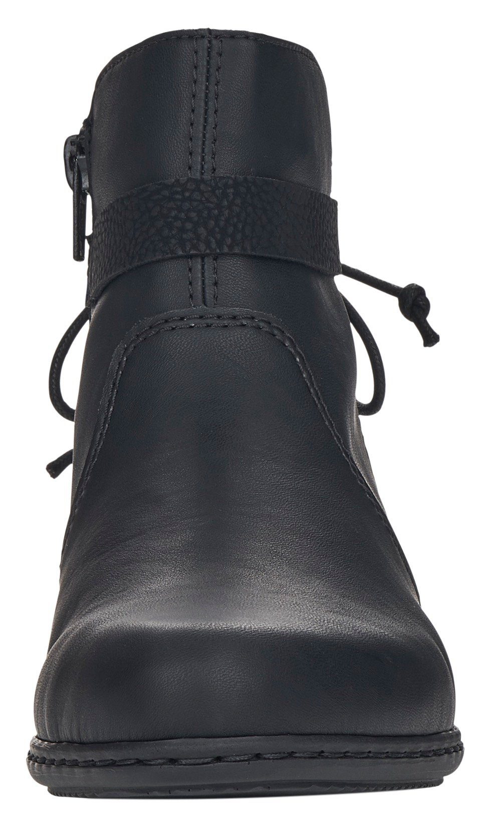 Rieker Stiefelette, Blockabsatz, Ankleboots mit Zierbändern