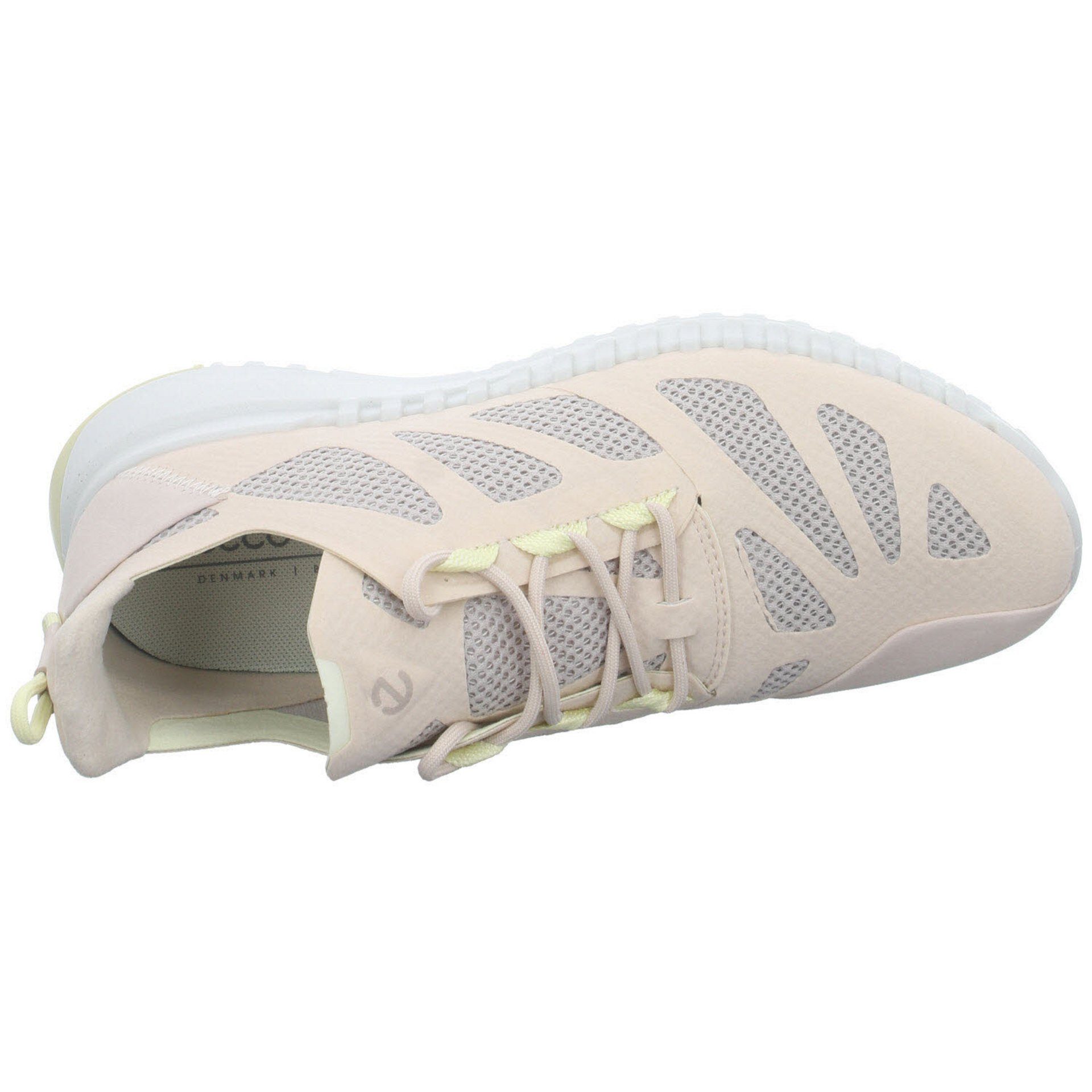 Ecco Damen Sneaker Sneaker limestone/limestone Zipflex Schnürschuh Leder-/Textilkombination Schuhe