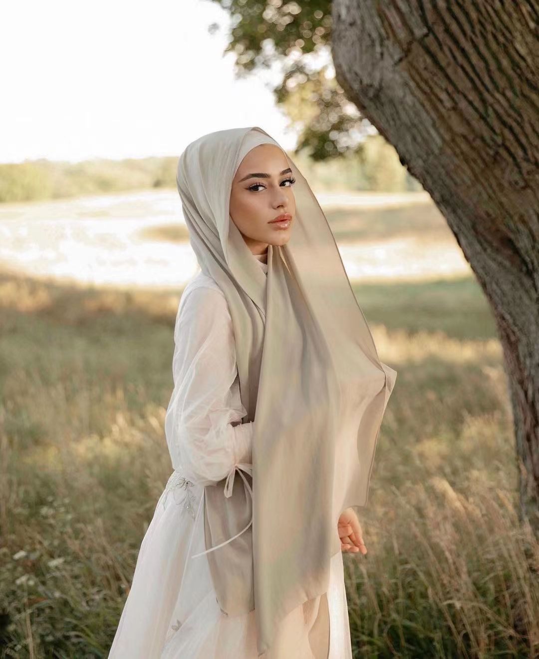 Fivejoy Kopftuch Hijab Kopftuch Damen muslimisch, (Seidenweiche Chiffon Hijab - Moderne islamische Chiffon Kopftücher für Damen, Moderne islamische Chiffon Kopftücher für Damen), einfarbig