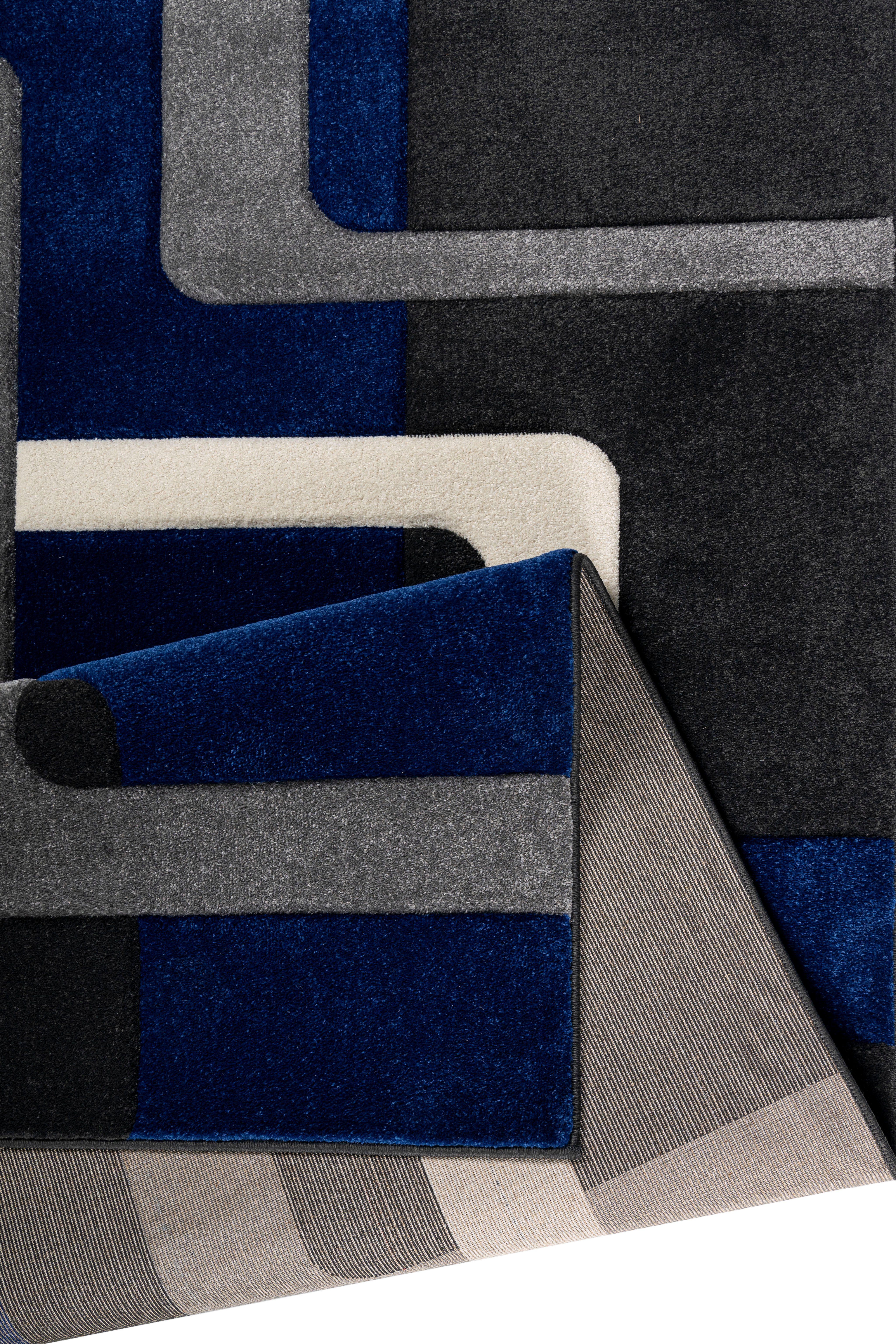 Teppich Kurzflor, home, 13 Höhe: Maxim, mm, my blau/grau Hoch-Tief-Effekt, 3D-Design rechteckig,