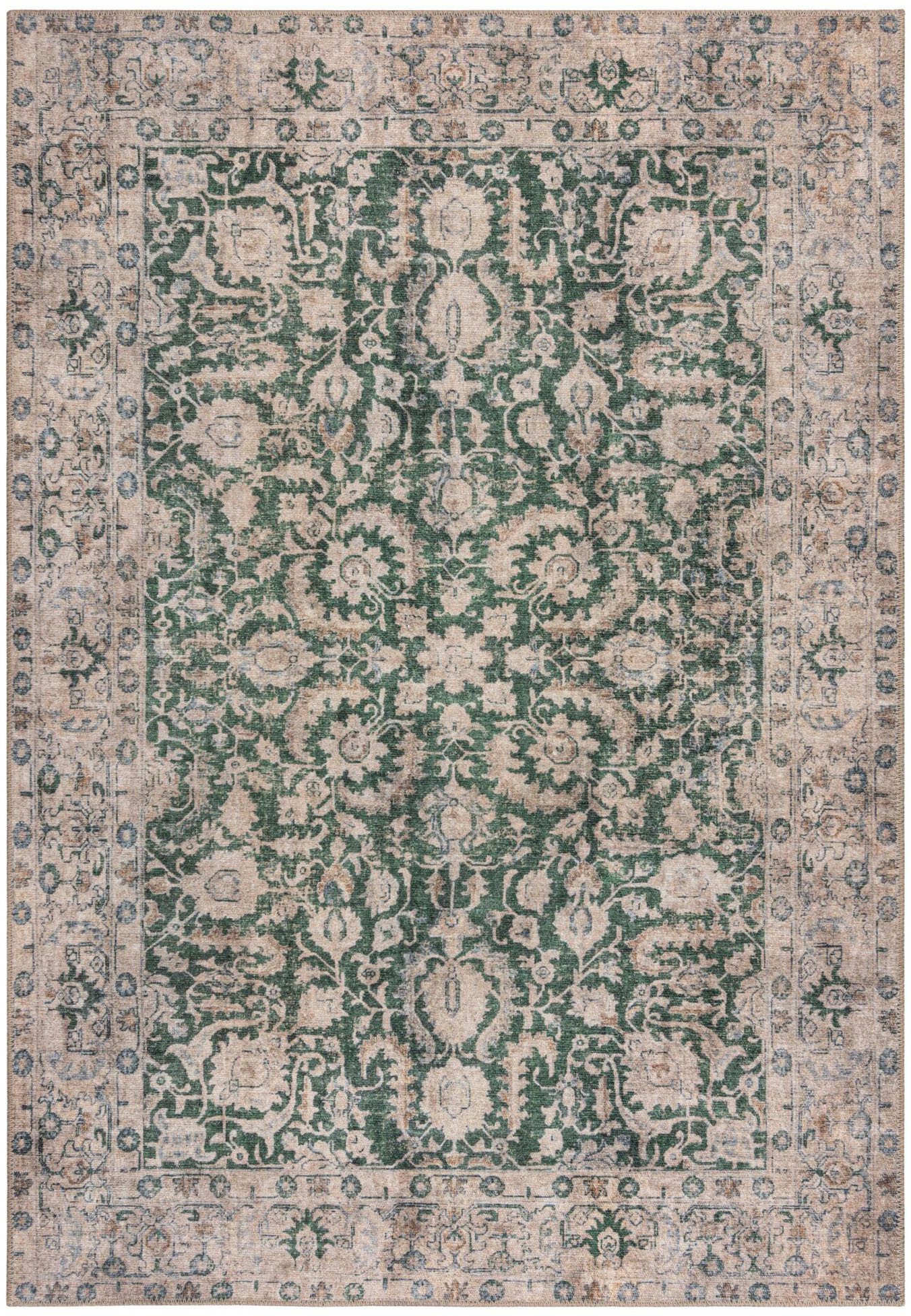 FLAIR RUGS Teppich Beau Floral, rechteckig, Höhe: 2 mm, Waschbarer Vintage Teppich, Wohnzimmer, Schlafzimmer, Esszimmer
