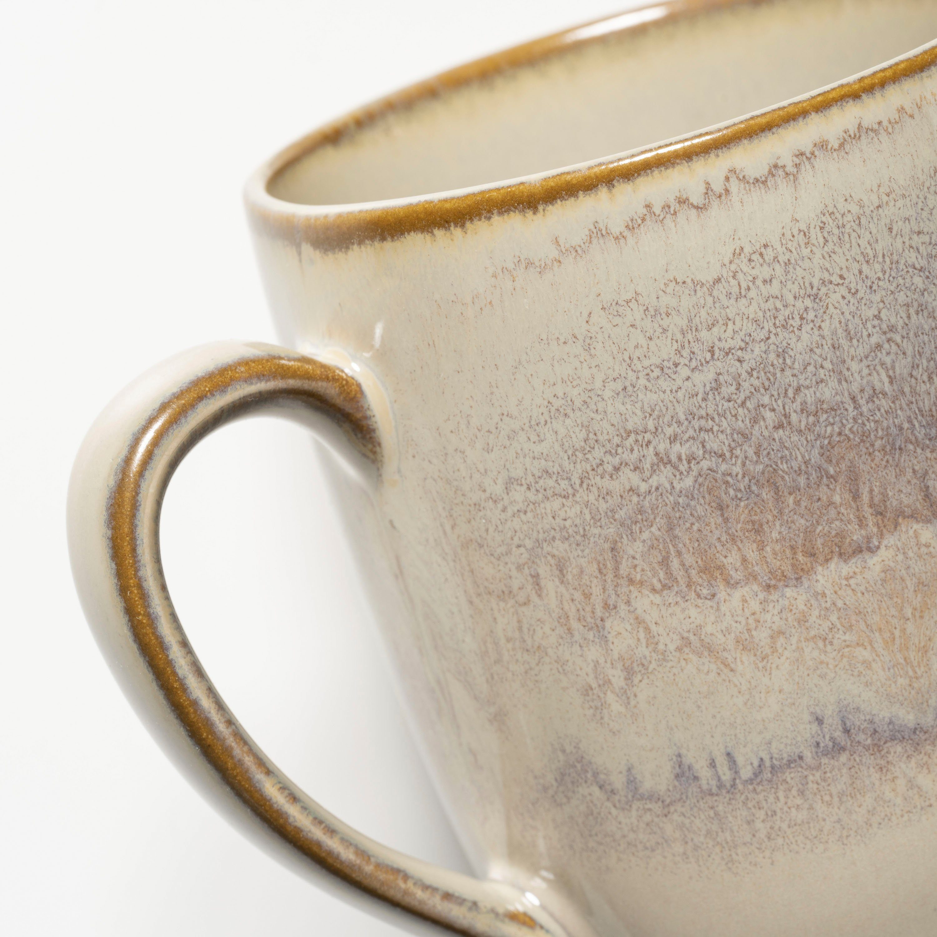 Gipfelstück Becher Nebelwald, 4-tlg., Steinzeug, Scandi-Style, Reaktivglasur, jedes Stück ein Unikat, 4-teilig