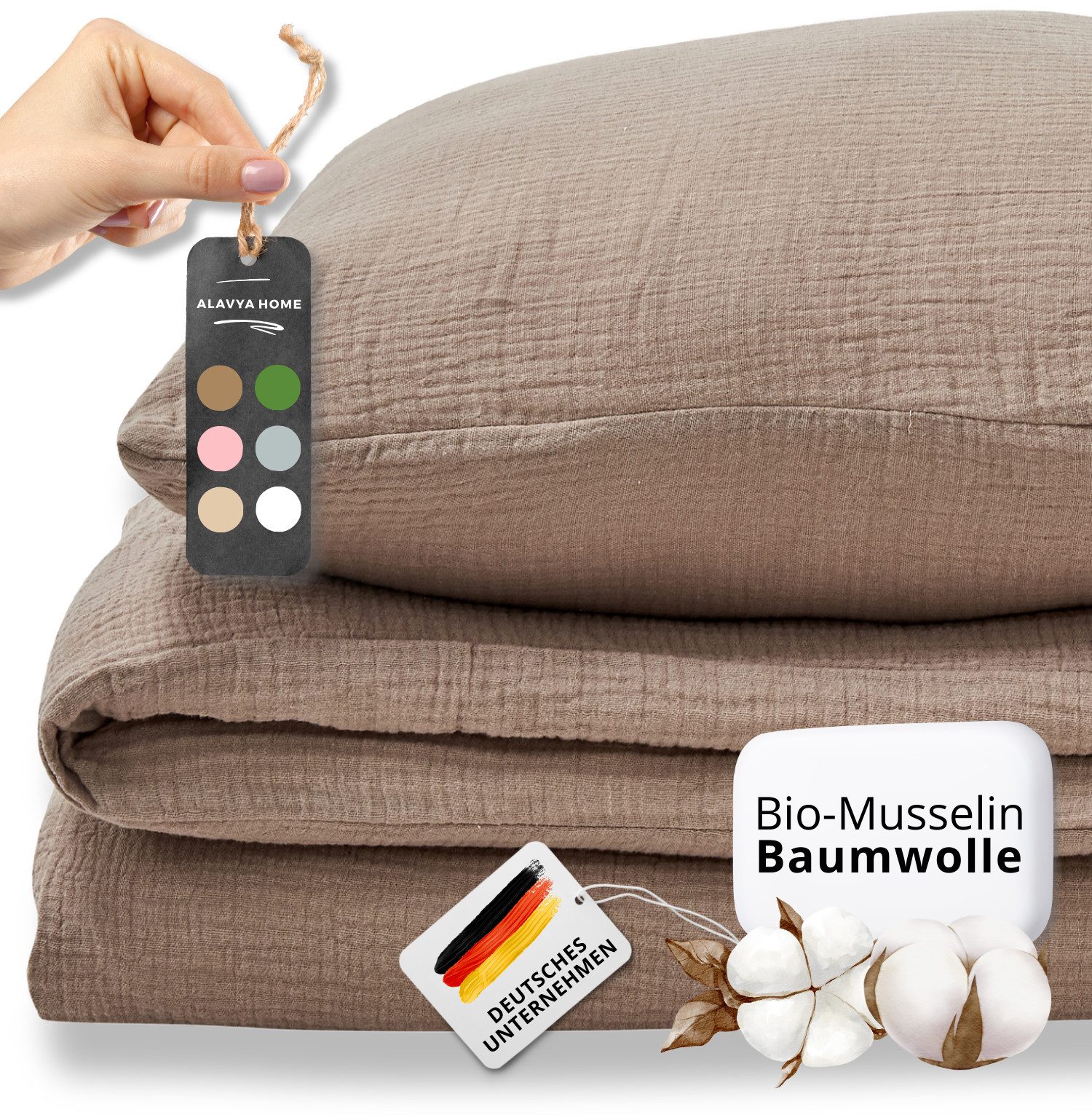 Alavya Home® Bettwäsche Musselin GOTS zertifiziert, günstig online kaufen