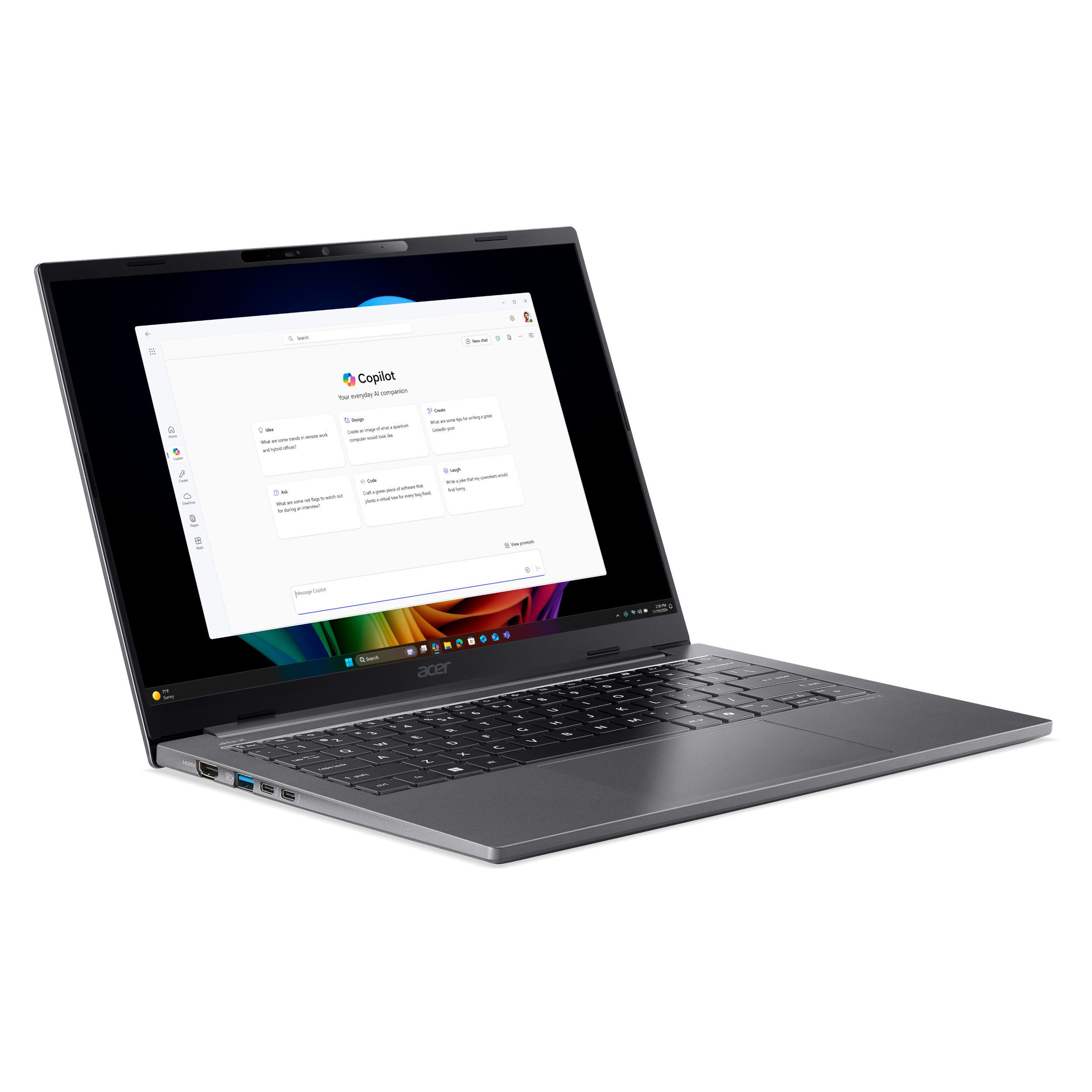Acer TravelMate X4 - 14" WUXGA - Intel Core Ultra 7 258V Business-Notebook (35,56 cm/14 Zoll, Intel® Core™ Ultra 7 258V, Arc™ 140V, 32 GB, 500 GB SSD)