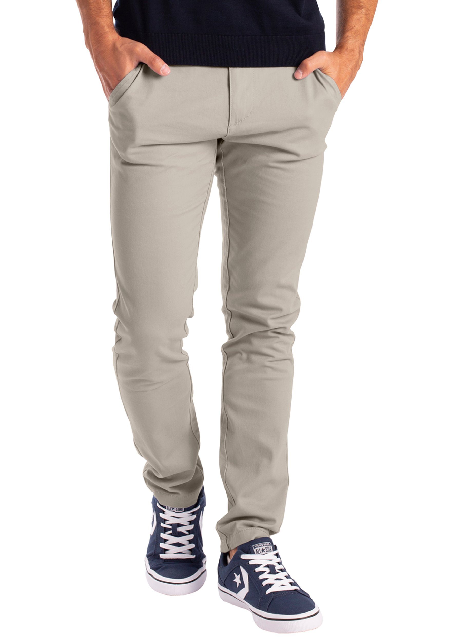 BlauerHafen Chinohose Herren Chino Hose Stretch Stoff Chinohose Slim Fit Casual Trousers 4 Taschen (2 Vorder- und 2 Gesäßtaschen)