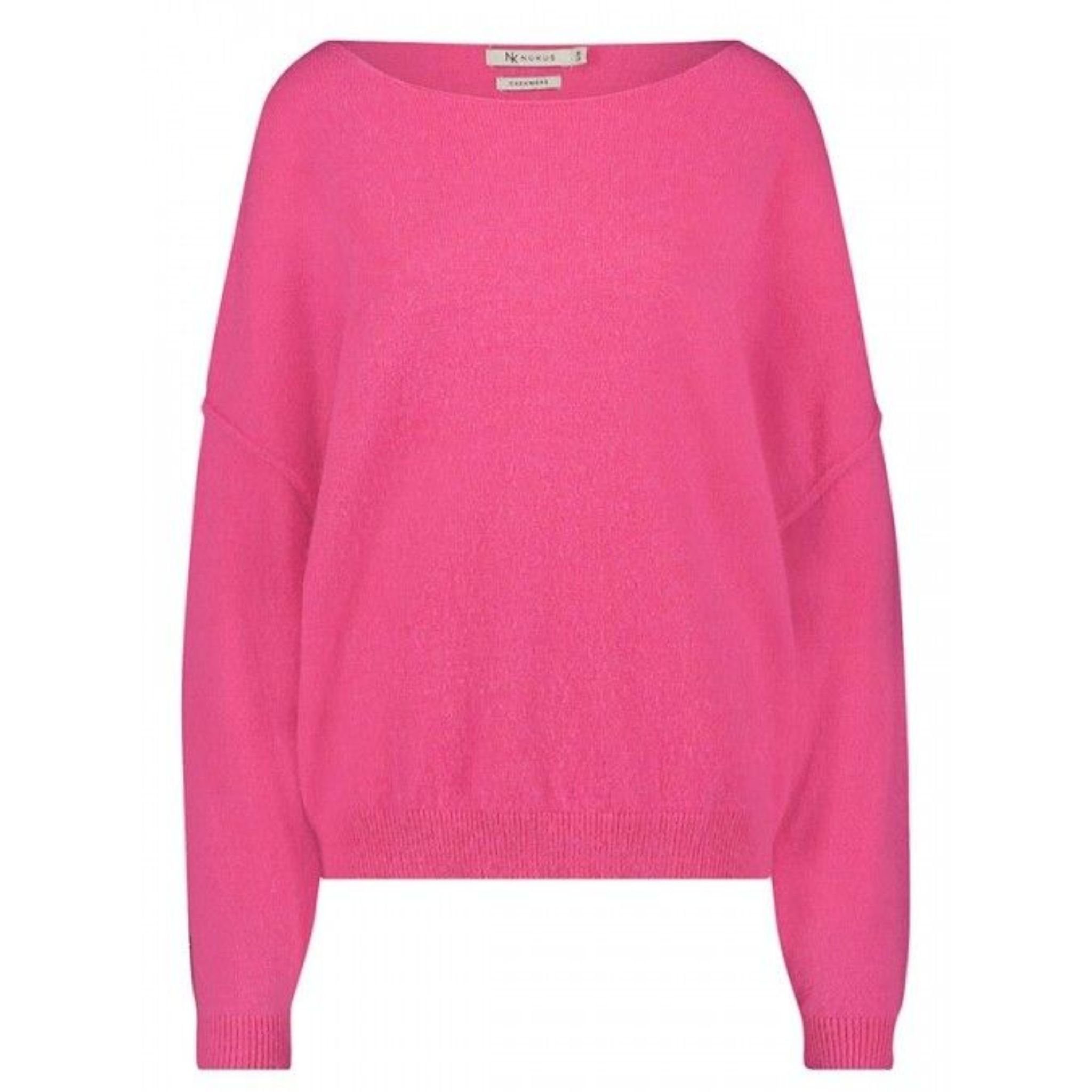Nukus Strickpullover und Pink Kaschmir New York Wolle versch. mit Pullover Sweater in (1-tlg) Farben