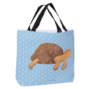 Mr. & Mrs. Panda Shopper Schildkröte Marschieren - Blau Pastell - Geschenk, Reiselust, get los (1-tlg), Individuelles Design
